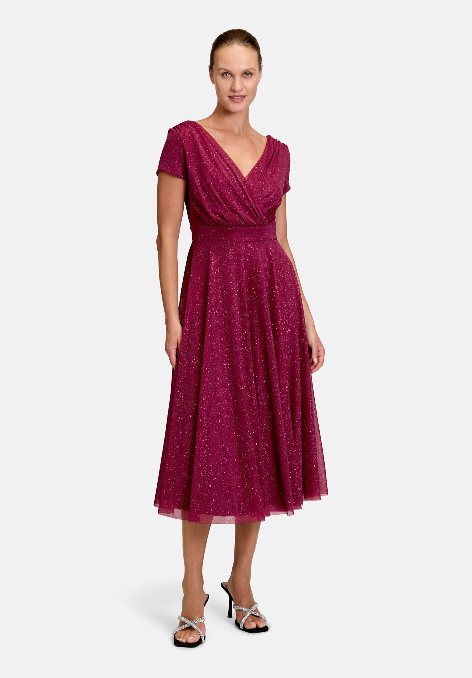 Vera Mont Cocktailkleid Damen im Glitzer-Look Stoff