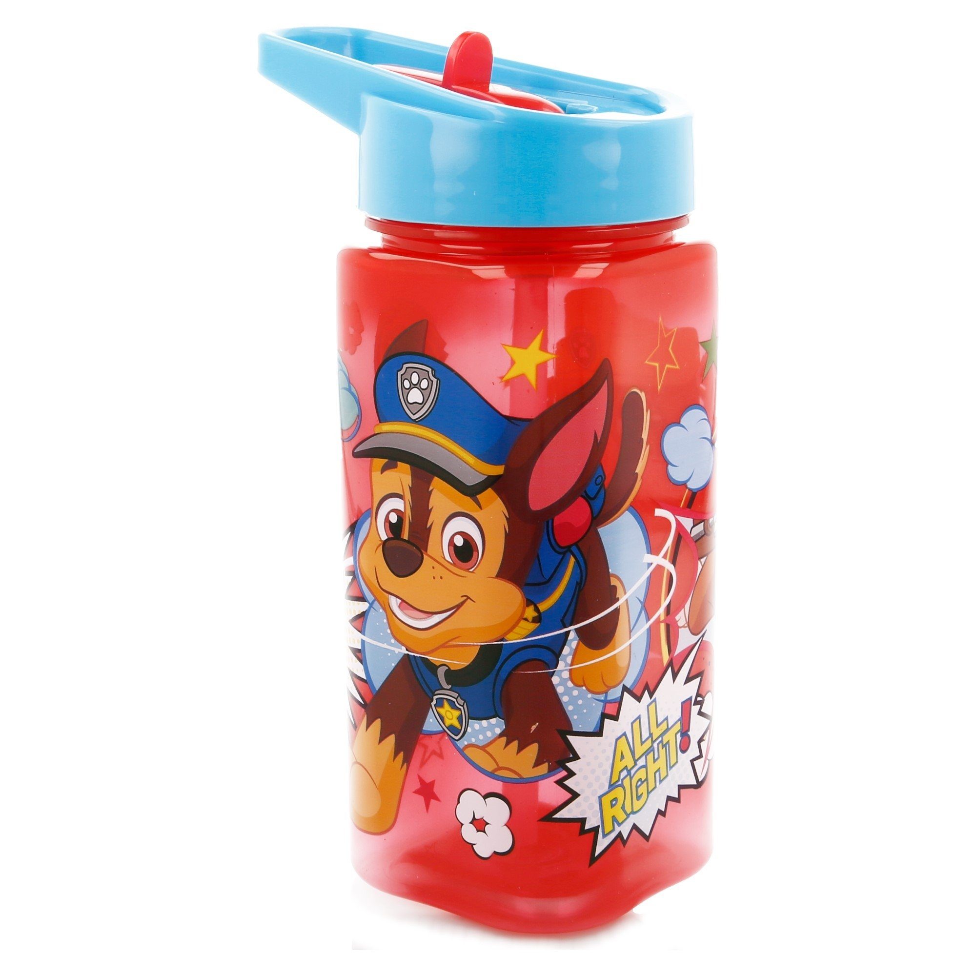 PAW PATROL Trinkflasche Chase & Rubble, Kinderflasche mit Tragegriff & Trinkkappe 530 ml BPA frei