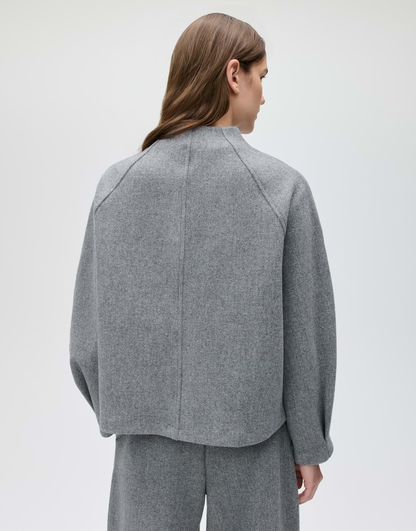 OPUS Jackenblazer Jacozy club aus Sweatware mit Mélange-Effekt Lockere College-Silhouette mit Raglanärmeln und weicher Mélange-Optik – Bild 3 von 5