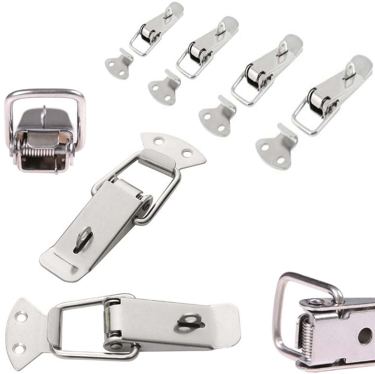 HOOZ Verschluss-Überfalle 4x Edelstahl Schnappverschluss abschließbar 45 mm, Din Rechts und Din Links, (4-tlg., 4er Set)