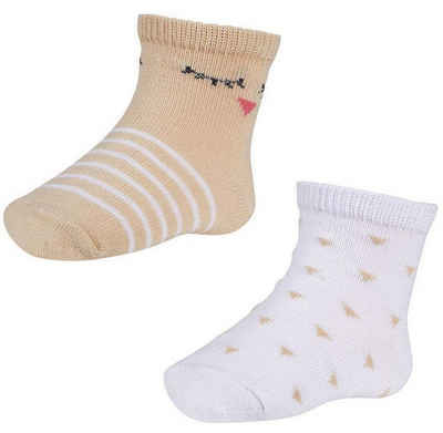 YSABEL MORA Socken Ysabel Mora 2er Pack baby Mädchen Strümpfe Socken ocker weiß (2-Paar)