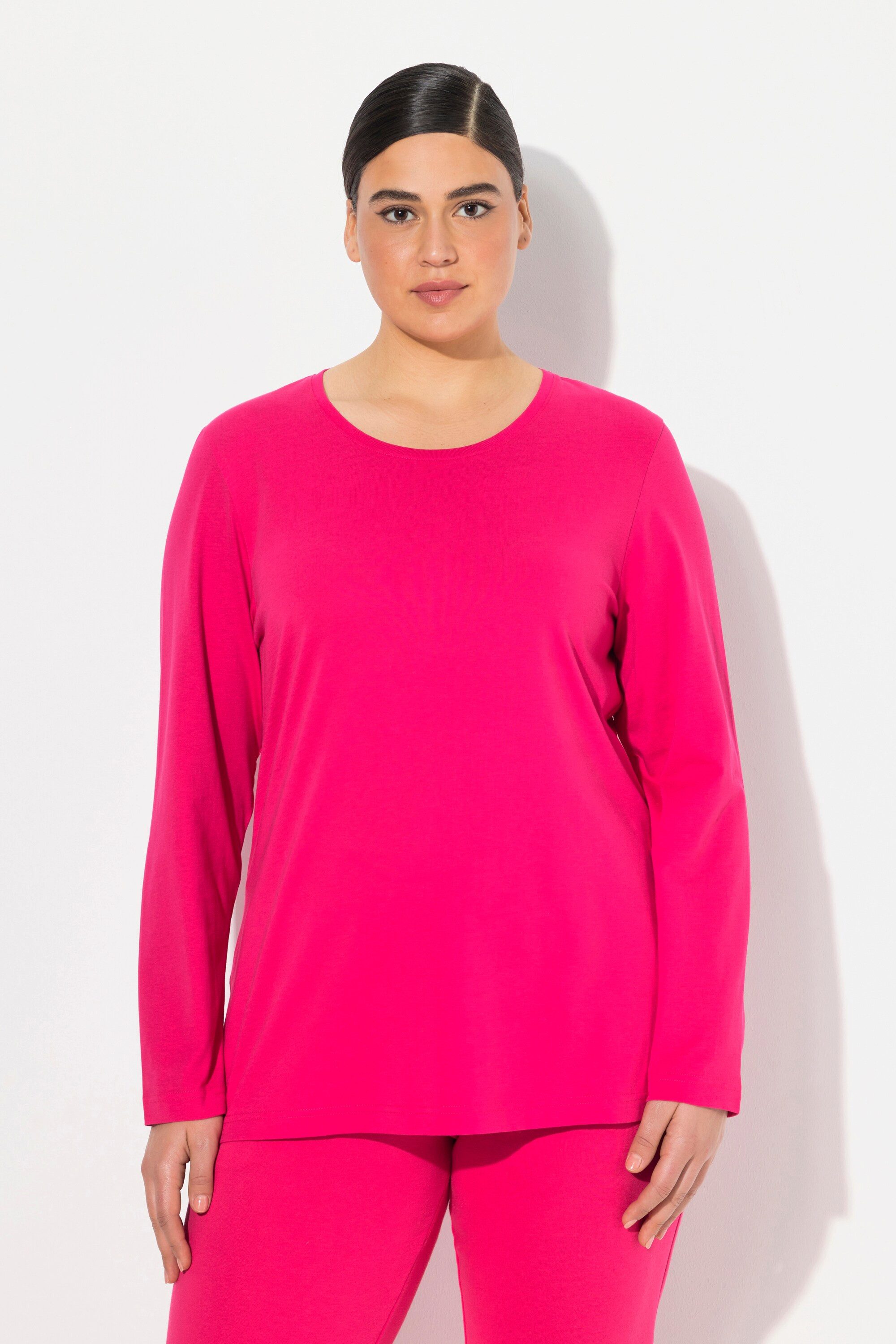 Ulla Popken T-Shirt Shirt Slim Rundhalsausschnitt günstig online kaufen