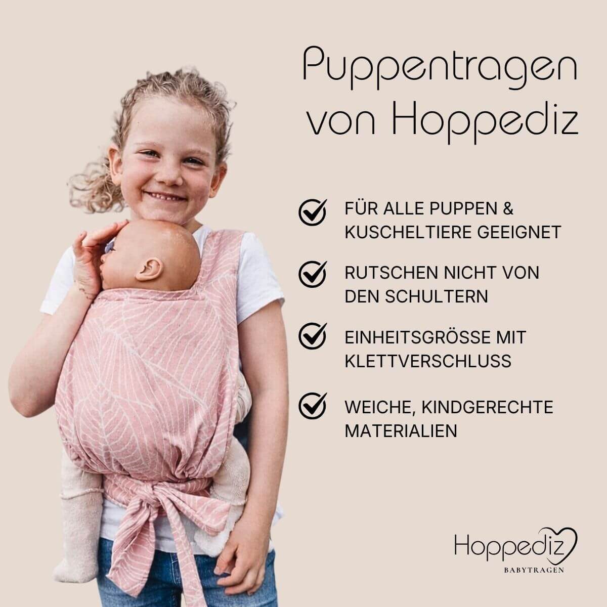 Hoppediz Puppen Bauchtrage Puppentrage – Bild 3 von 3