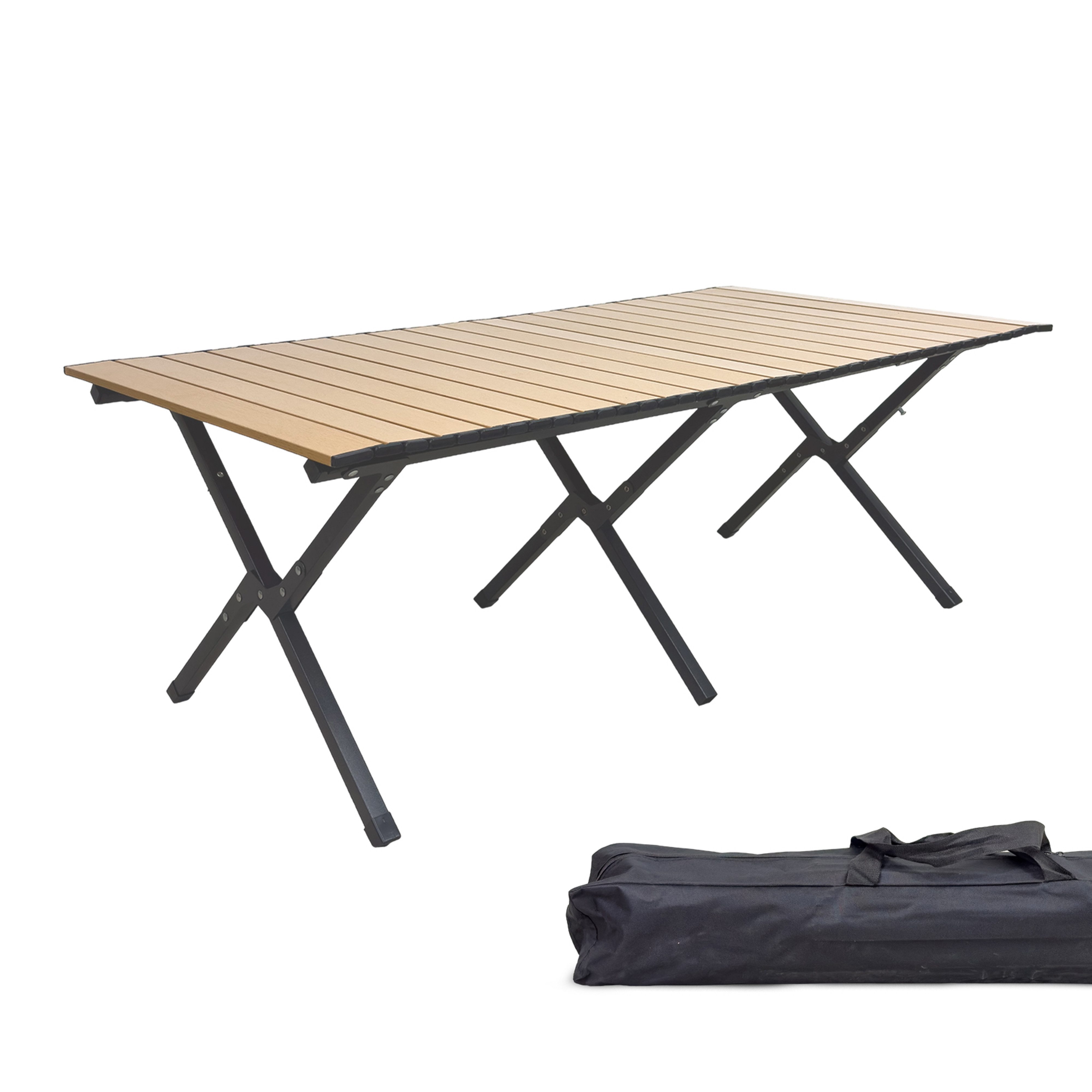 Grafner Campingtisch Campingtisch klappbar Holzoptik 118x58x43 cm inkl. Tra günstig online kaufen