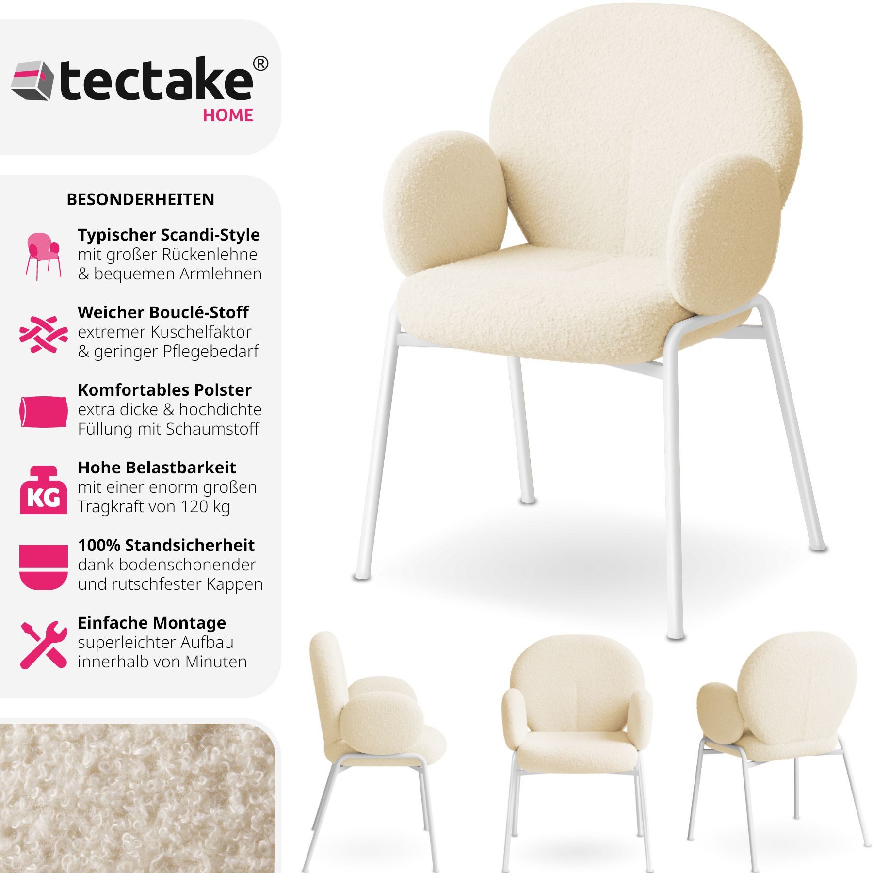 tectake Esszimmerstuhl Stuhl (Set, 6 St), günstig online kaufen