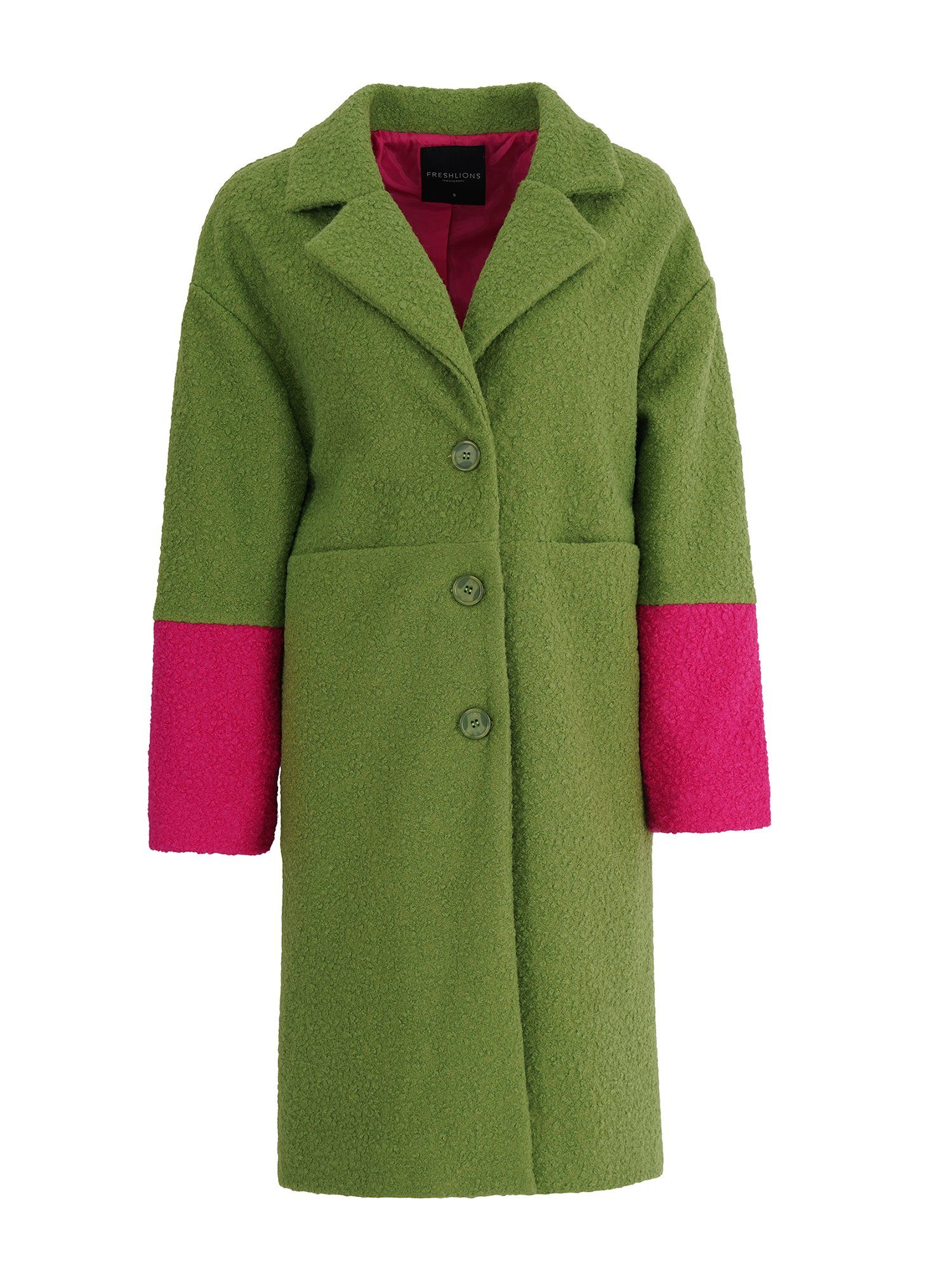 Freshlions Wollmantel Freshlions Plush Long Coat grün L