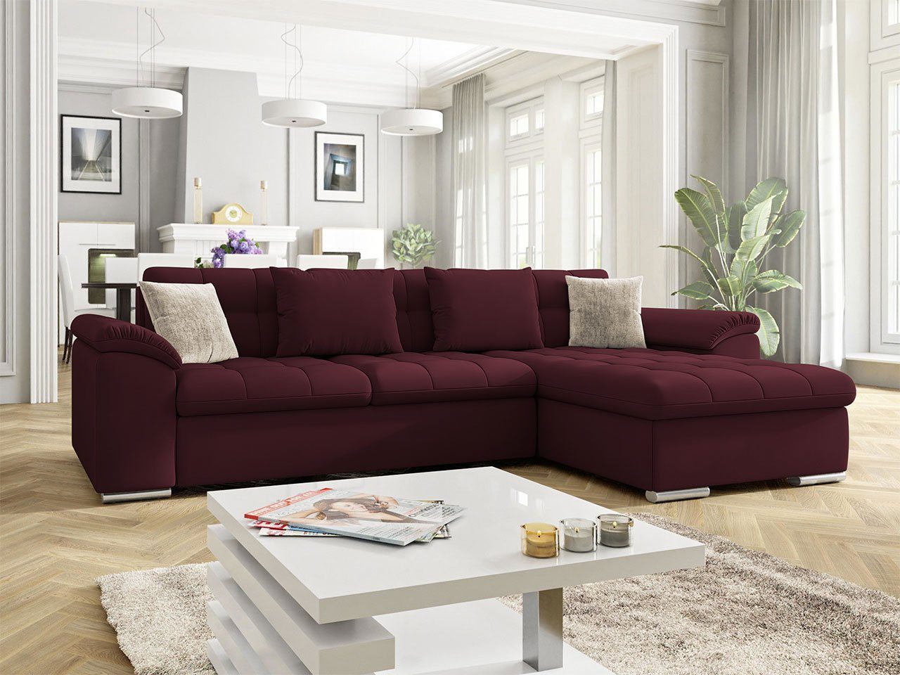 MIRJAN24 Ecksofa Diana Premium, mit Bettkasten und Schlaffunktion, Polsterecke Sofa, Farbauswahl Couchgarnitur