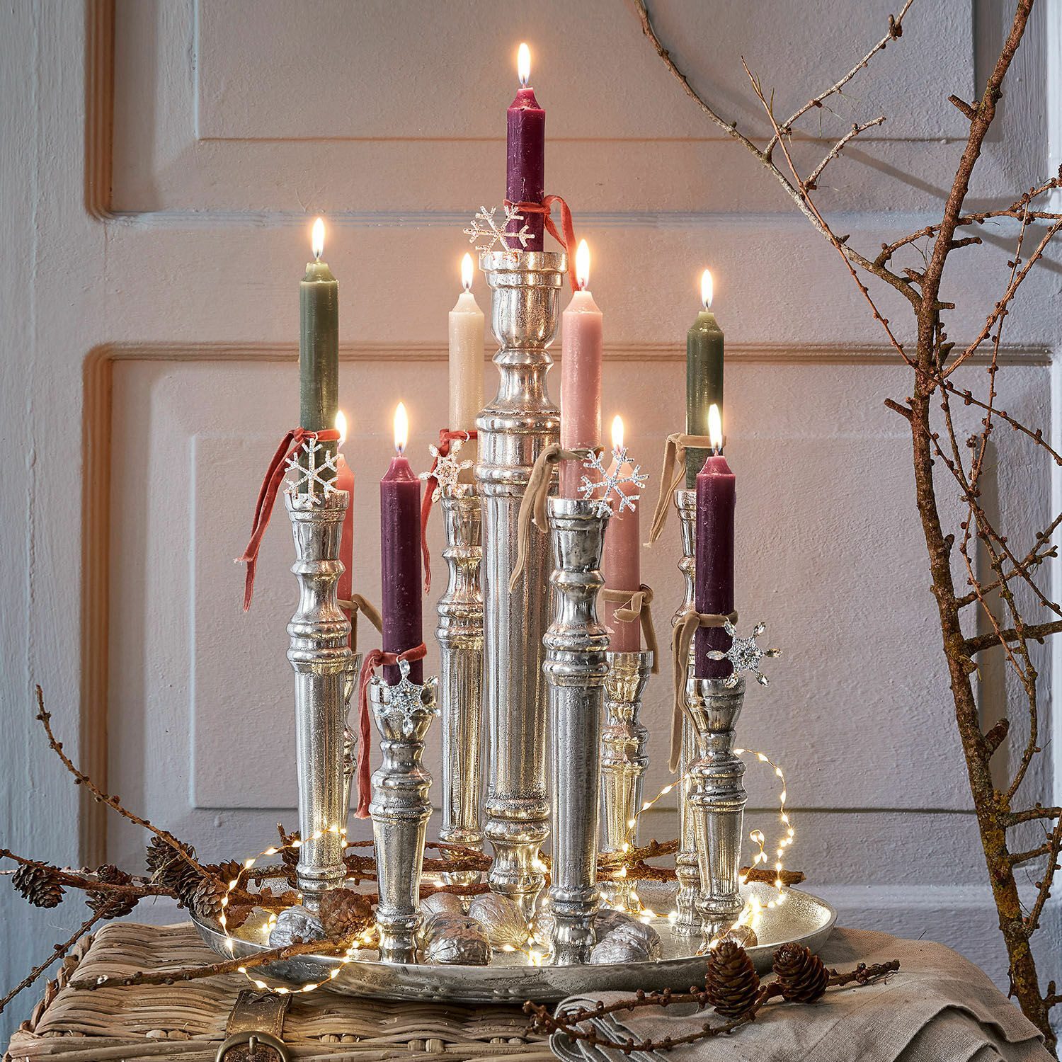 Mirabeau Kerzenständer Kerzenhalter Calcot antiksilber, none – Bild 3 von 5