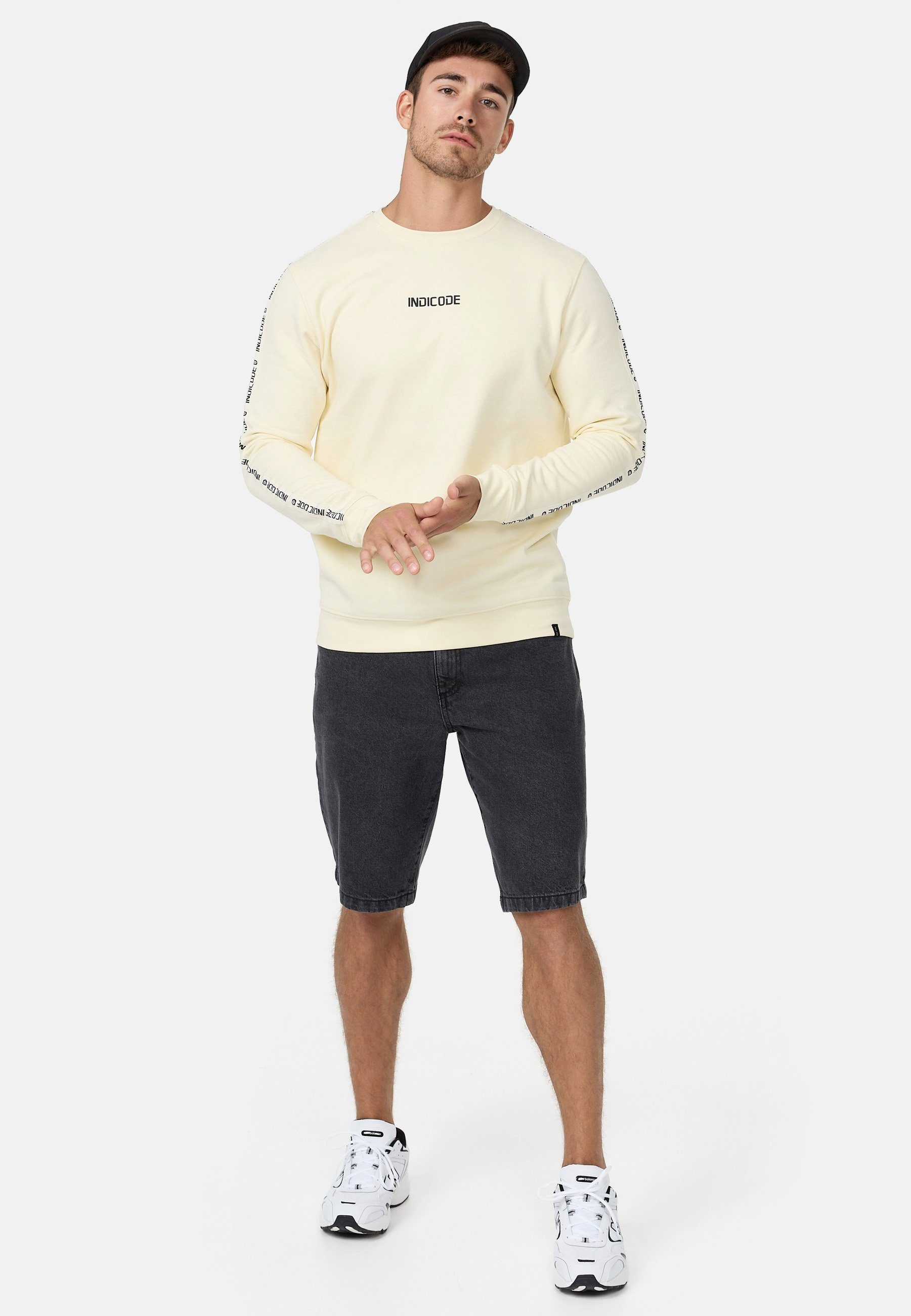 INKorbin Sweatshirt Indicode Asparagus White