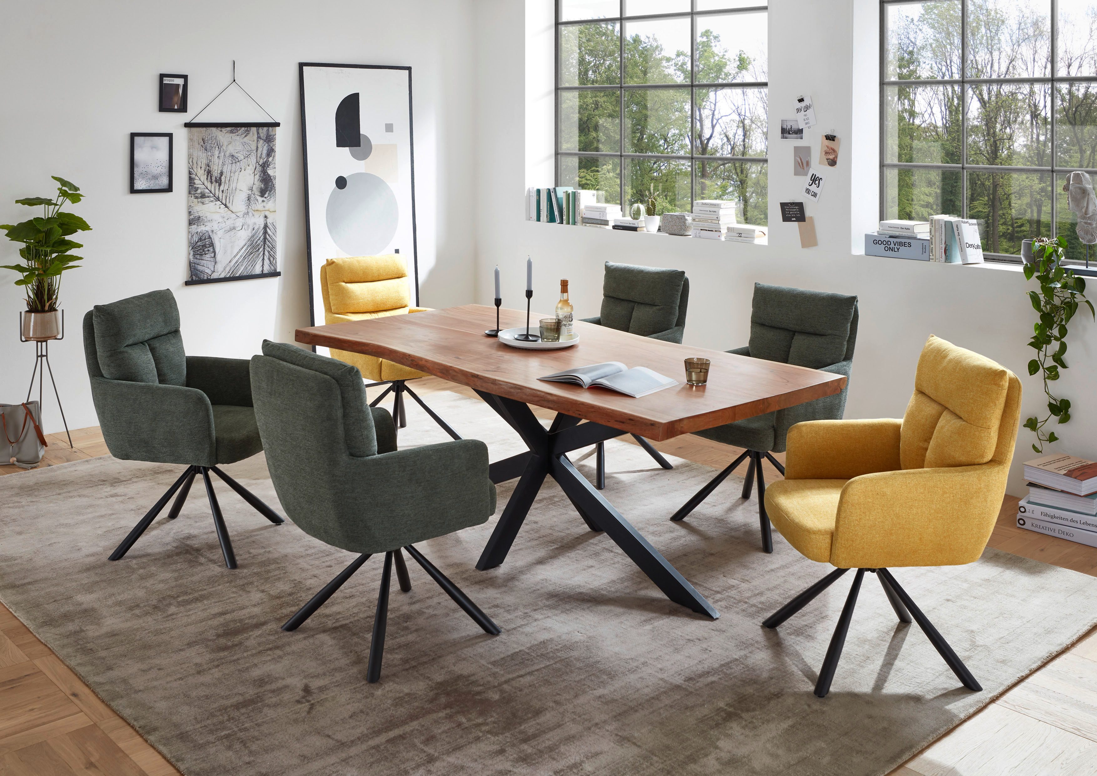 Stolkom Sp.z.o.o. Armlehnstuhl Sofia (Set, 2 St), 180 grad drehbar mit Auto-Return, Federkern im Sitz