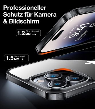 Mutoy Smartphone-Hülle iPhone 14 Pro Max Hülle,Klare stoßfeste dünne Silikon case, Vergilbungsbeständige Transparente Rückseite TPU Handyhülle