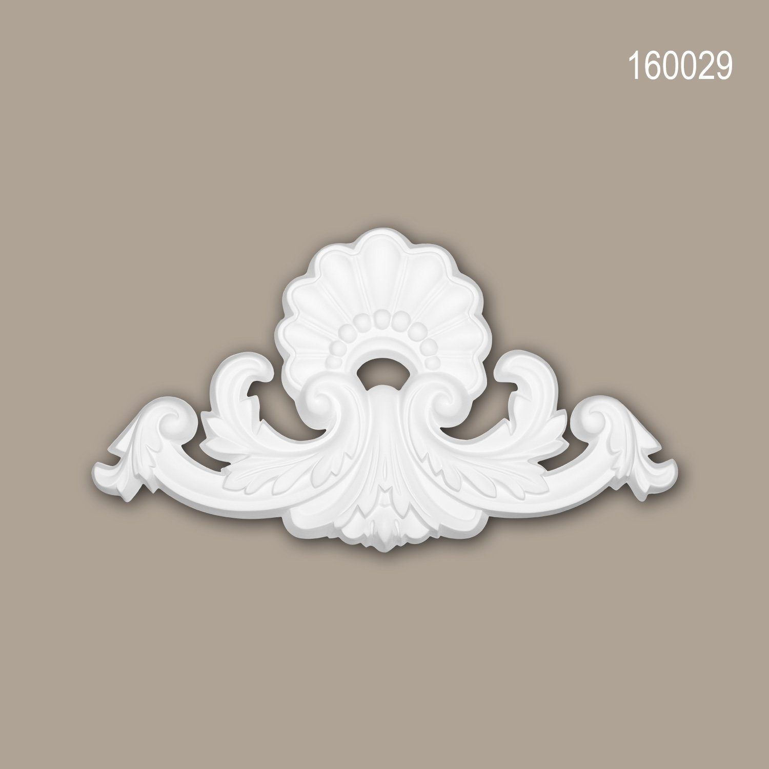 Profhome Wanddekoobjekt 160029 (Zierelement, 1 St., Stuckdekor, Schmuckelement, Verzierung, Dekor Ornament), weiß, vorgrundiert, Stil: Zeitlos / Klassisch