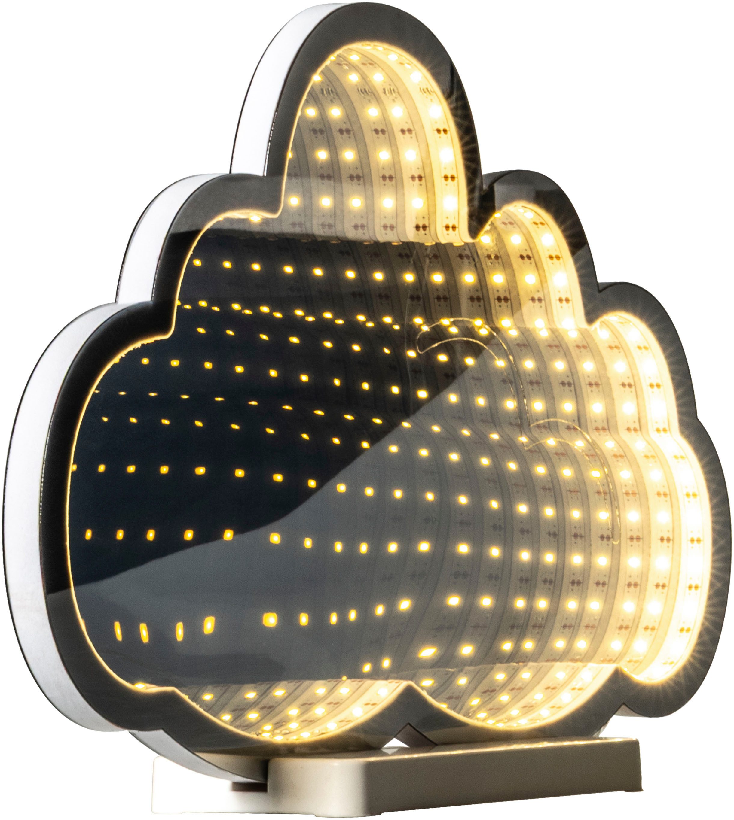 my home LED Dekofigur Evaya, LED fest integriert, Warmweiß, Infinity Effekt, Weihnachtsdeko für Innen, beidseitig beleuchte