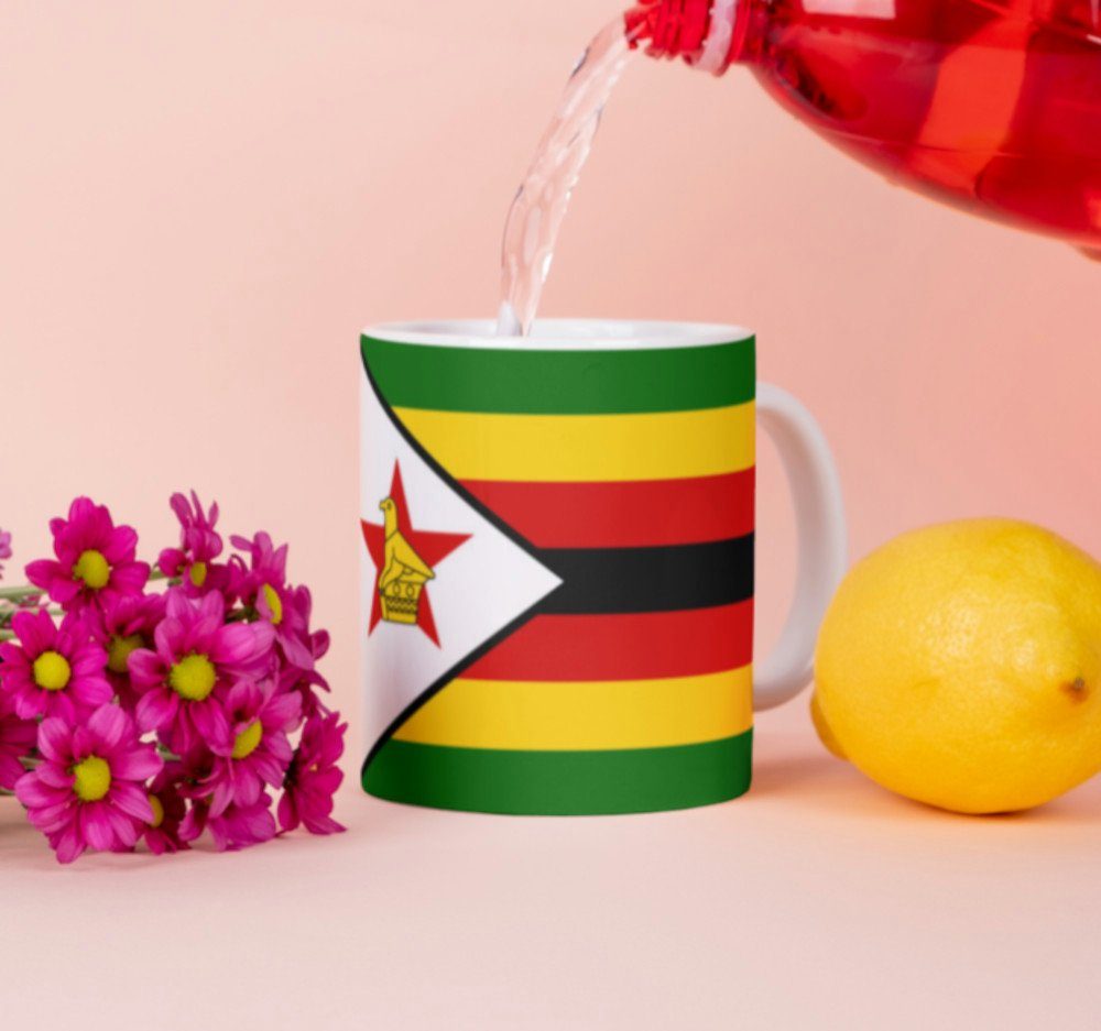 Tinisu Tasse Tasse Becher Flagge National Kaffeetasse Pot Simbabwe Kaffee Afrika