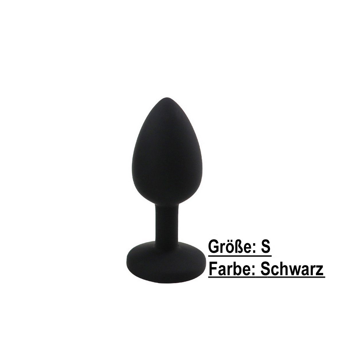 TPFSecret Analplug mit Juwel Schmuckstein für Frauen und Männer, Sexspielzeug, Butt Plug mit Kristall - Silikon Anal-Plug Schwarz - Größe: S