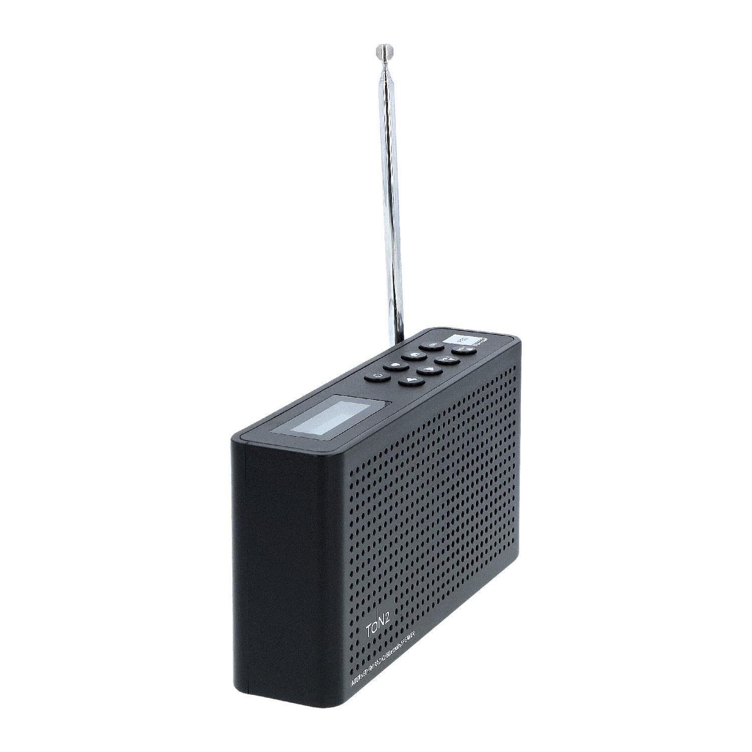 schwarz / (Internetradio, - RDS, Tuner, & Radio Akku) mit FM WiFi UKW integriertem mit Lautsprecher Bluetooth - Internet Internet-Radio RED 2 FM TON OPTICUM