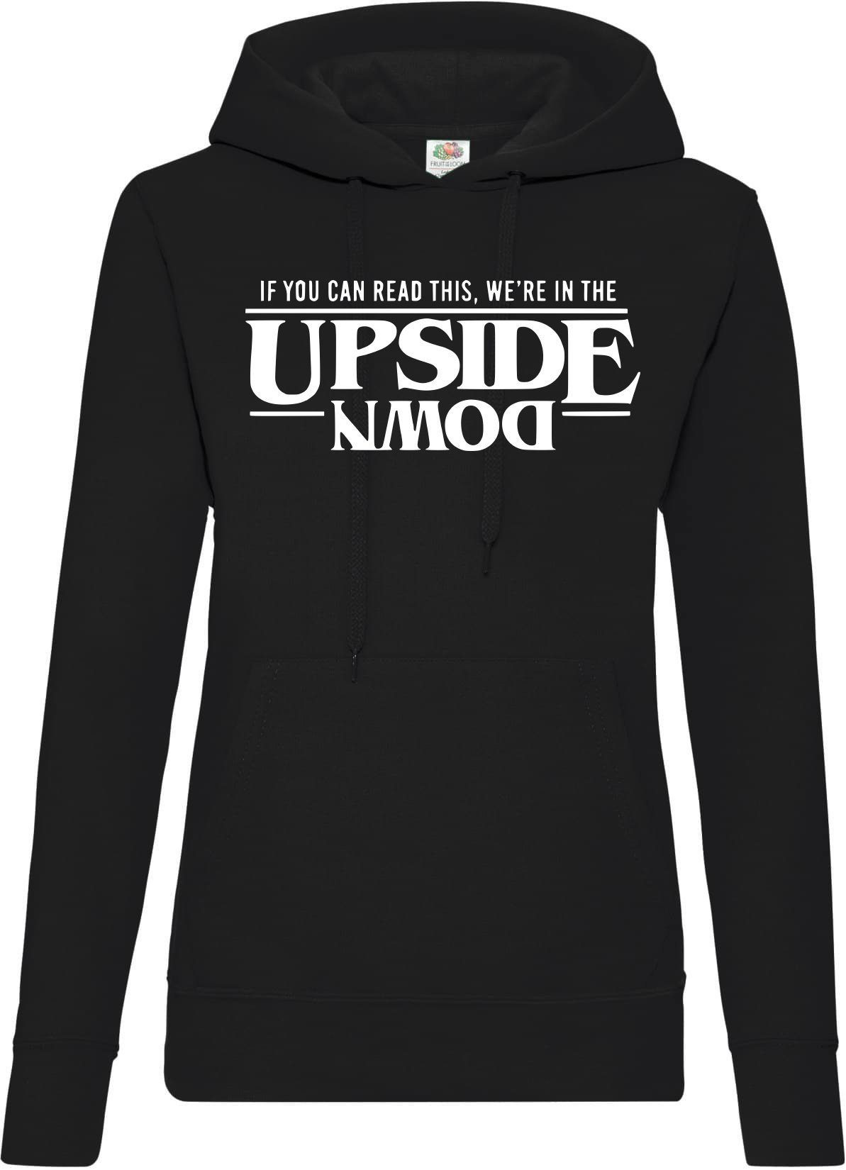 Youth Designz Kapuzenpullover Upside Down Stranger Damen Hoodie Pullover mit lustigem Spruch