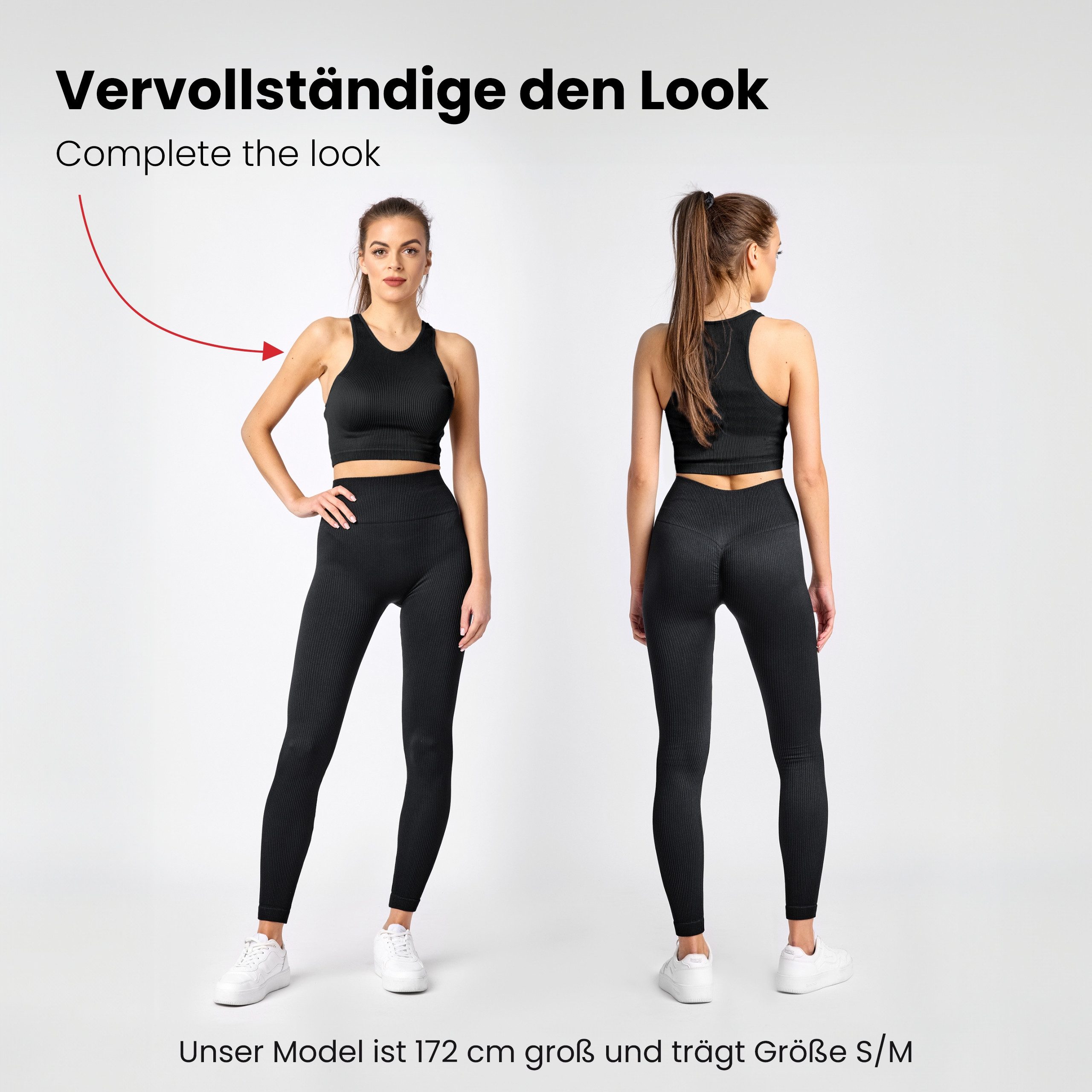 Bellivalini Leggings Sport Gerippte Damen High Waist Fitness Gym BLV-RIB-LE günstig online kaufen