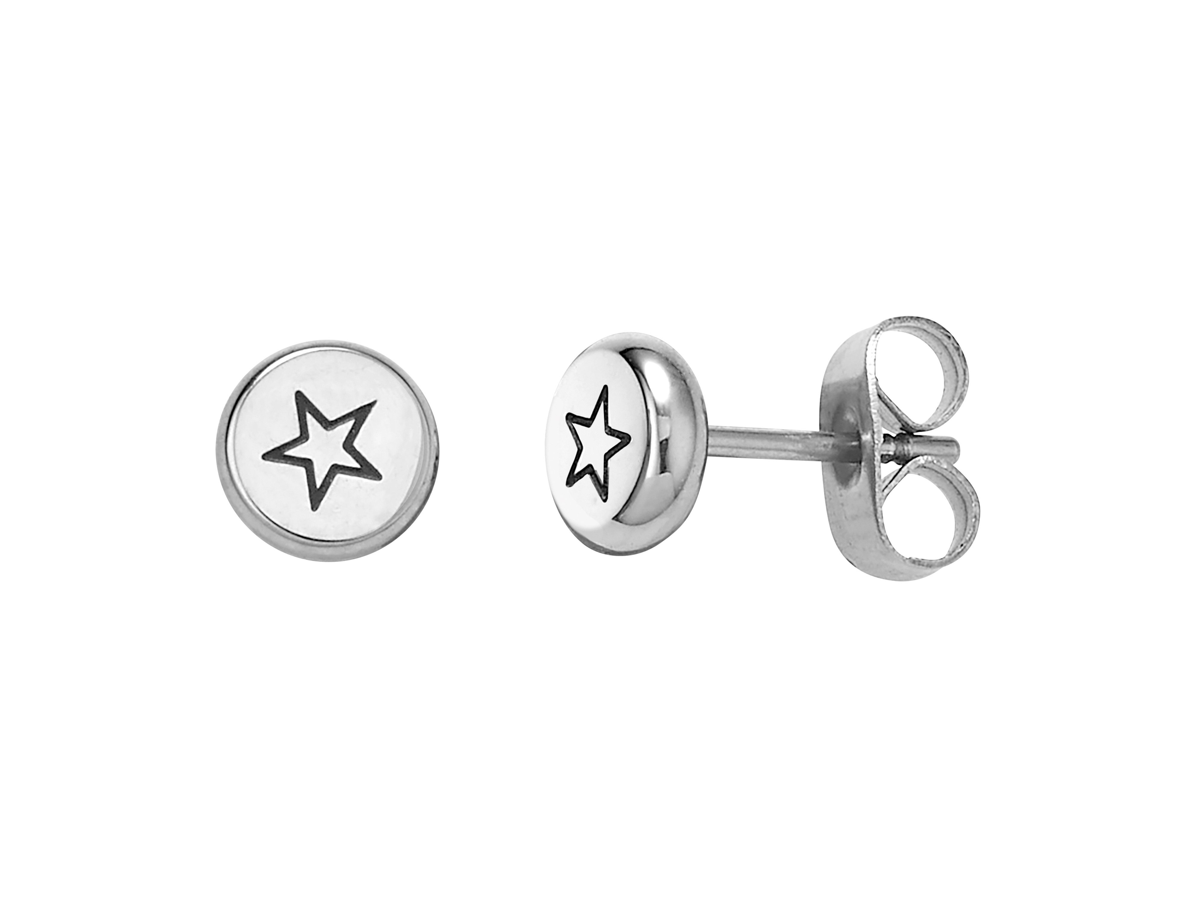 Firetti Paar Ohrstecker Schmuck Geschenk Edelstahl Ohrschmuck Ohrringe Kreis rund Stern