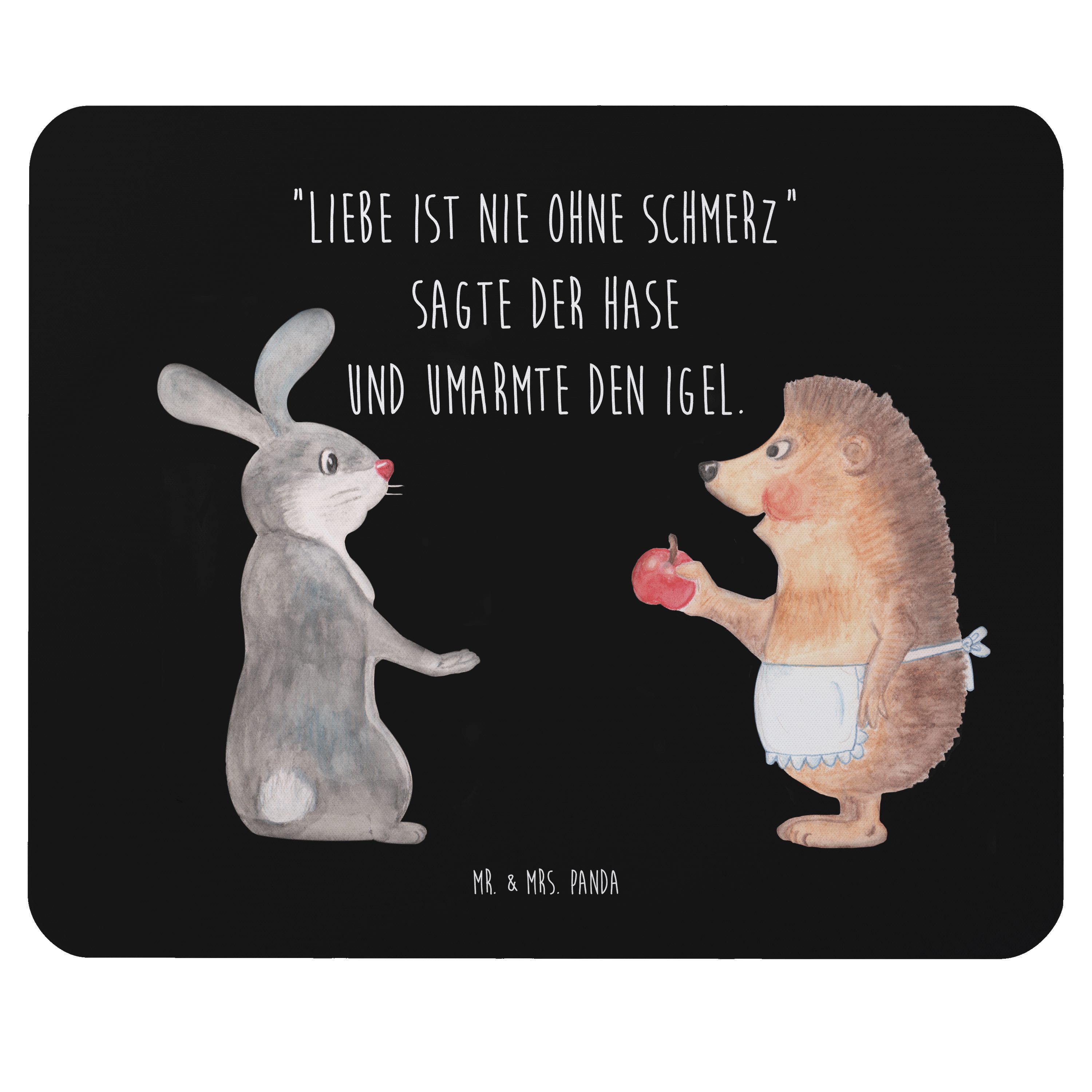 Mr. & Mrs. Panda Mauspad Hase Igel Schwarz Geschenk, lustige