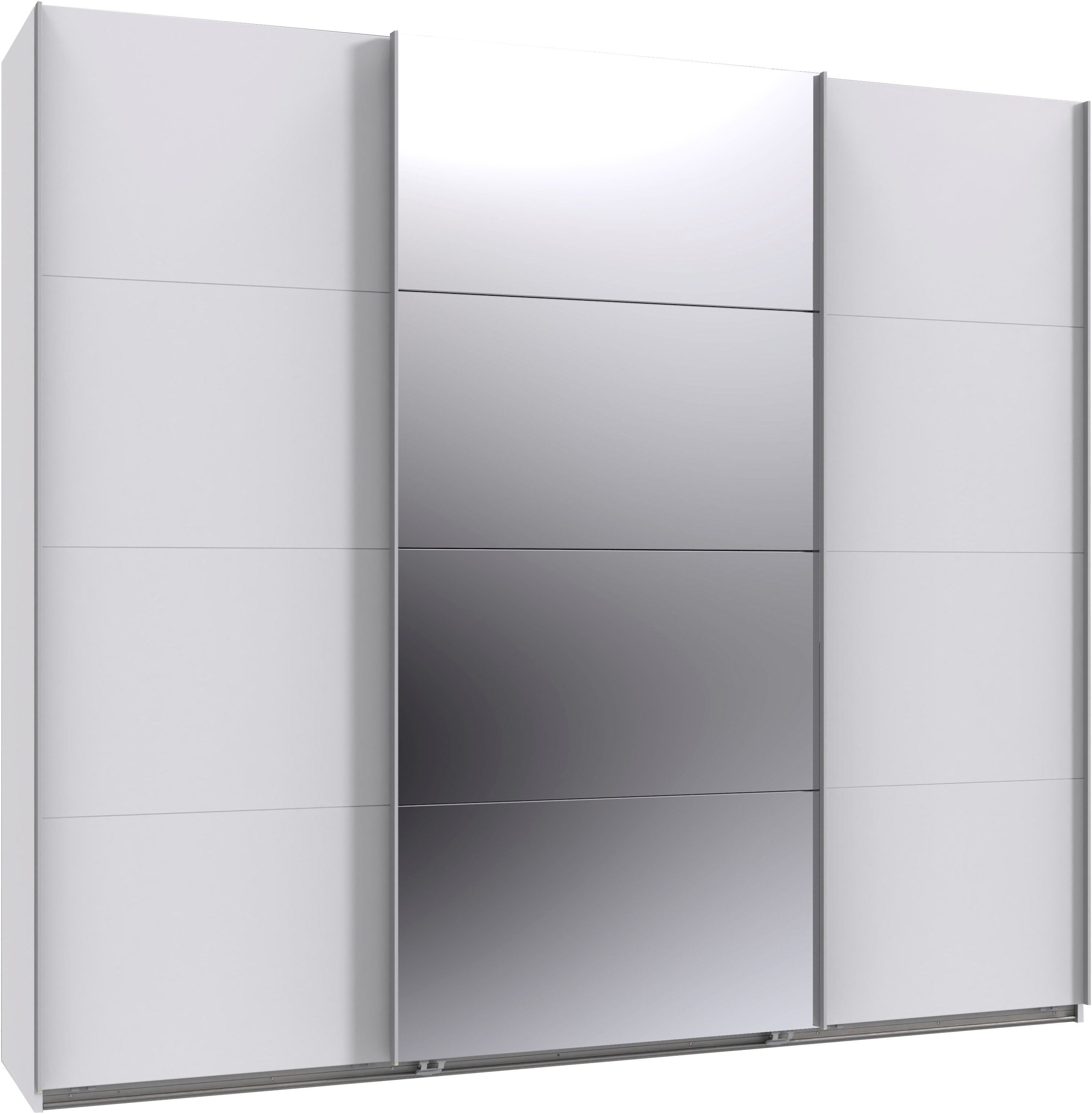 Wimex Kleiderschrank Mugano, Made in Germany, Lieferung bis in Deine Etage und Stellort (wähle Deine Ausstattung: Basic oder Premium) 3 Schwebetüren, große Größen, mit oder ohne Spiegel, Metallgriffe