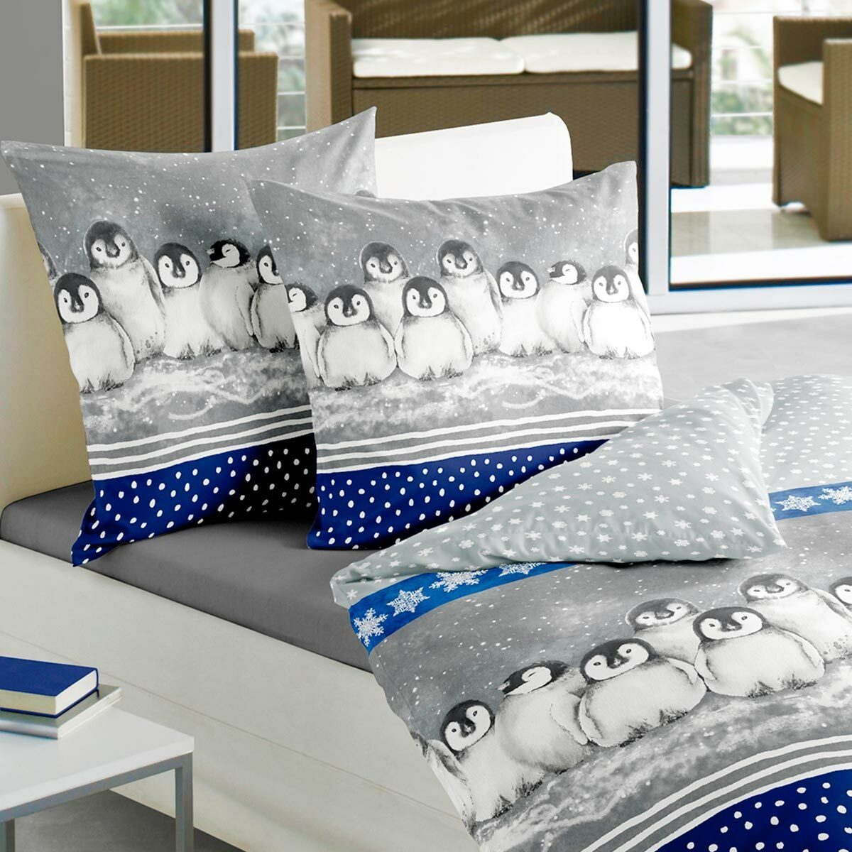 TRAUMSCHLAF Bettwäsche Pinguine, Biber, 2 teilig, günstig online kaufen