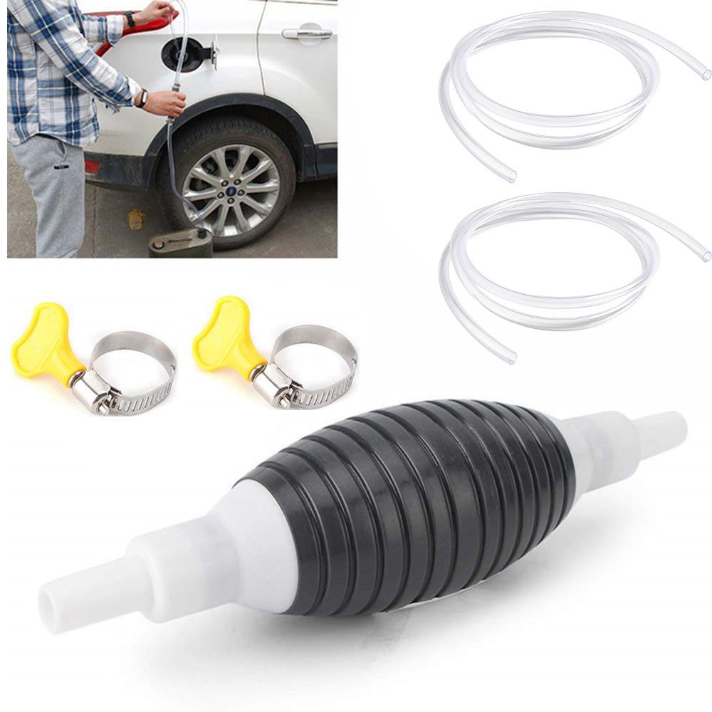 Ölabsaugpumpe Handpumpe 2M Hand Kraftstoffpumpe, Universal Notpumpe mit Ventilclips