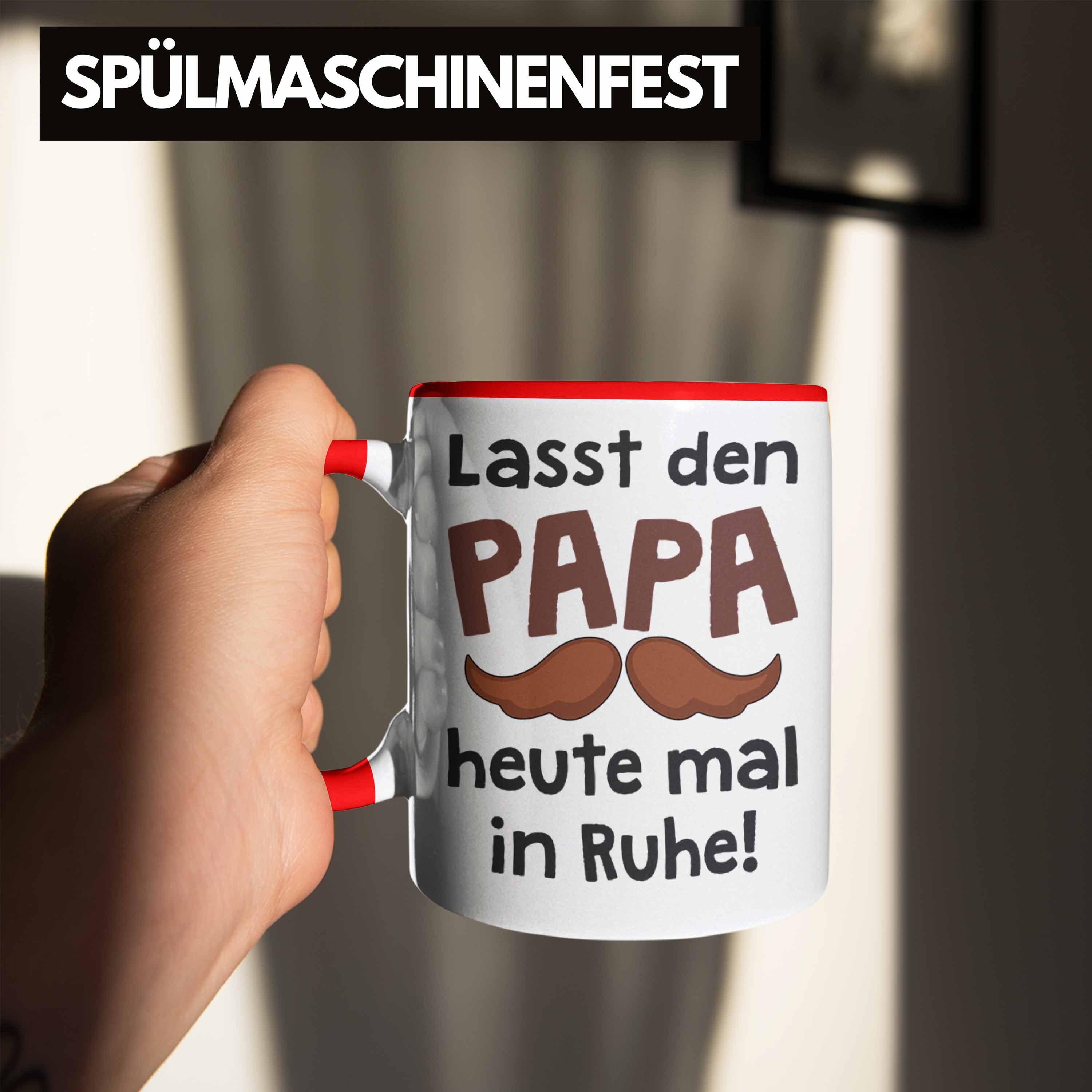 Trendation Tasse Trendation Bester - Sohn Geschenk Rot Geschenk Papa Kaffeetasse von Vatertag Spruch Vater Papa mit Tasse