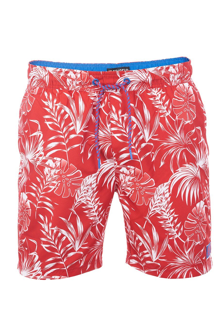 riverso Badeshorts Herren Badehose RIVKai Regular Fit (1-St) Sportshorts mit Kordelzug Cherry Red Bright Royal Blue