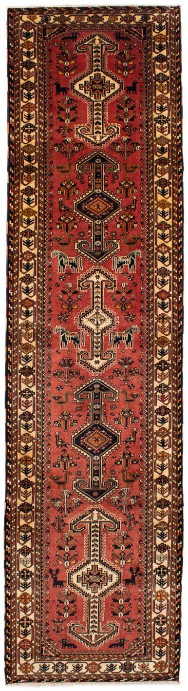 mm, rechteckig, mit chiaro Zertifikat cm, x 100 morgenland, 10 400 Rosso Medaillon Höhe: Shiraz Hochflor-Läufer Unikat