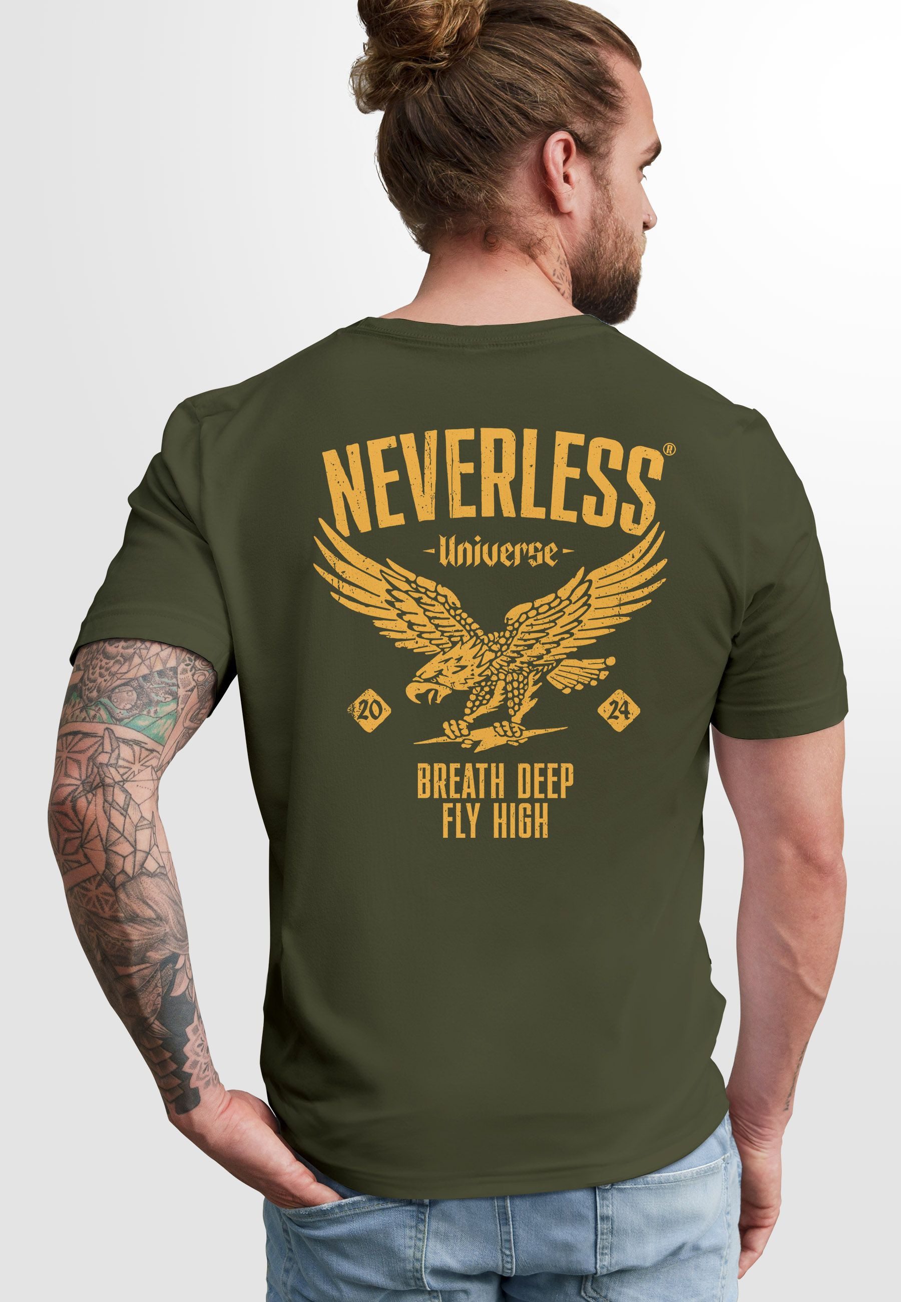 Neverless Print-Shirt Herren T-Shirt Backprint Herren günstig online kaufen