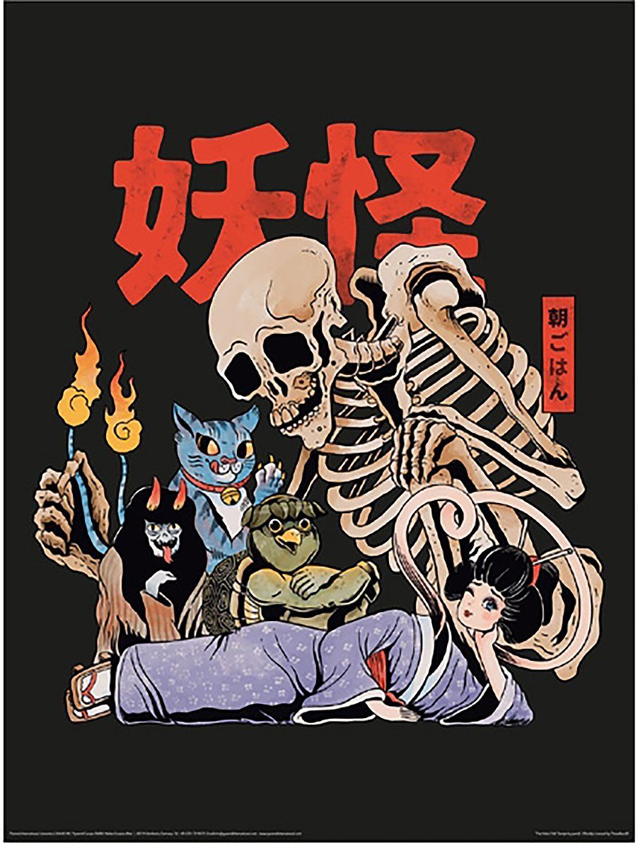 PYRAMID Poster The Yokai Club Kunstdruck ppmid, Threadless Design 30 x 40 cm