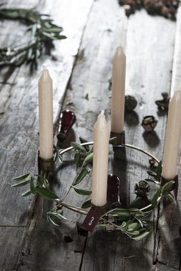Ib Laursen Windlicht IB Laursen Advents Anhänger Set 1-4 Kerze Zahlen Holz rot Weihnachten Geschenk (4er Set Adventsanhänger)