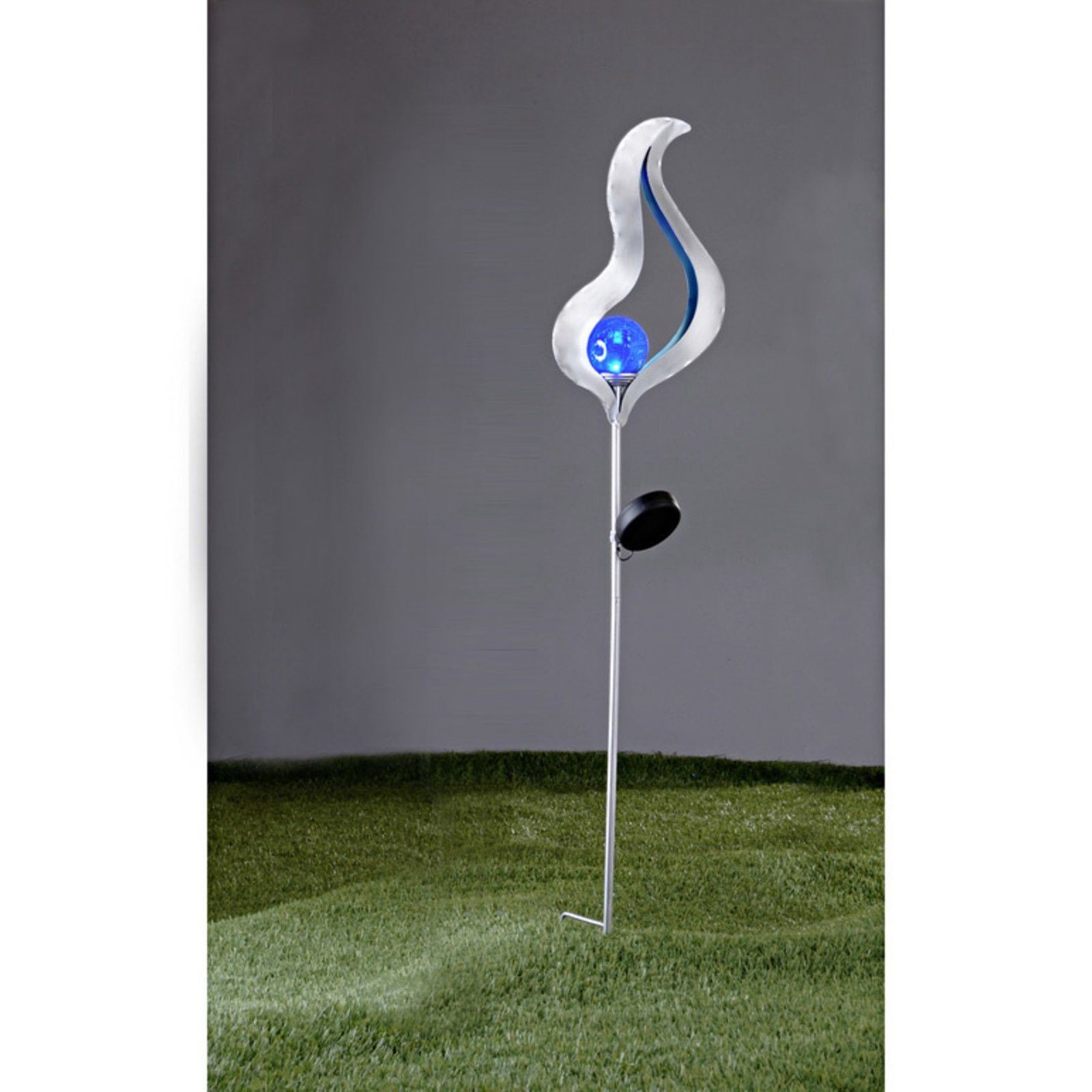 HAC24 LED Solarleuchte Gartenleuchte Flammenleuchte Silber günstig online kaufen
