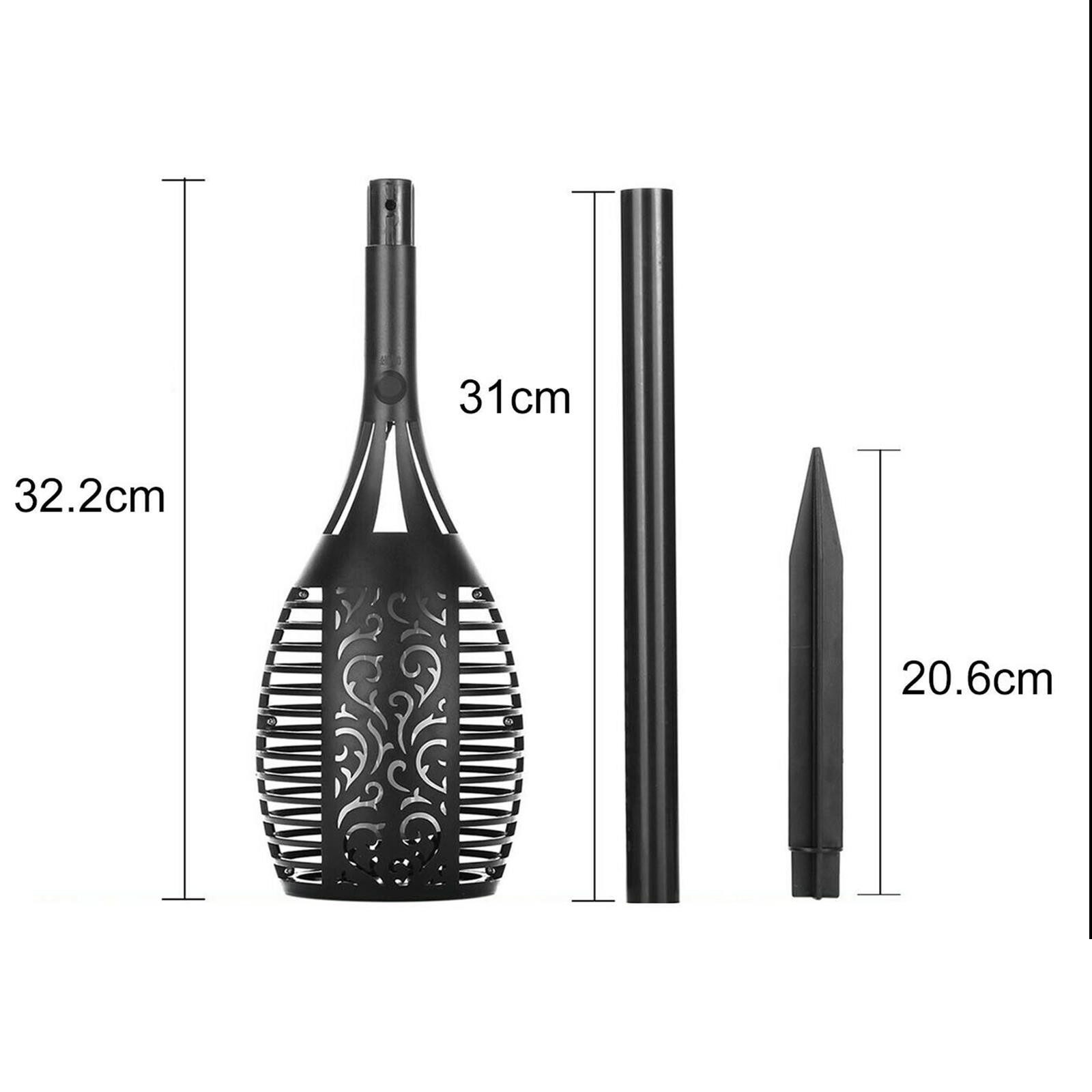 VERCO Gartenfackel Solarleuchte, Lampe fest integriert, Warmweiß, 96 Leds mit 3 Leuchtmodi IP65 wasserbeständig