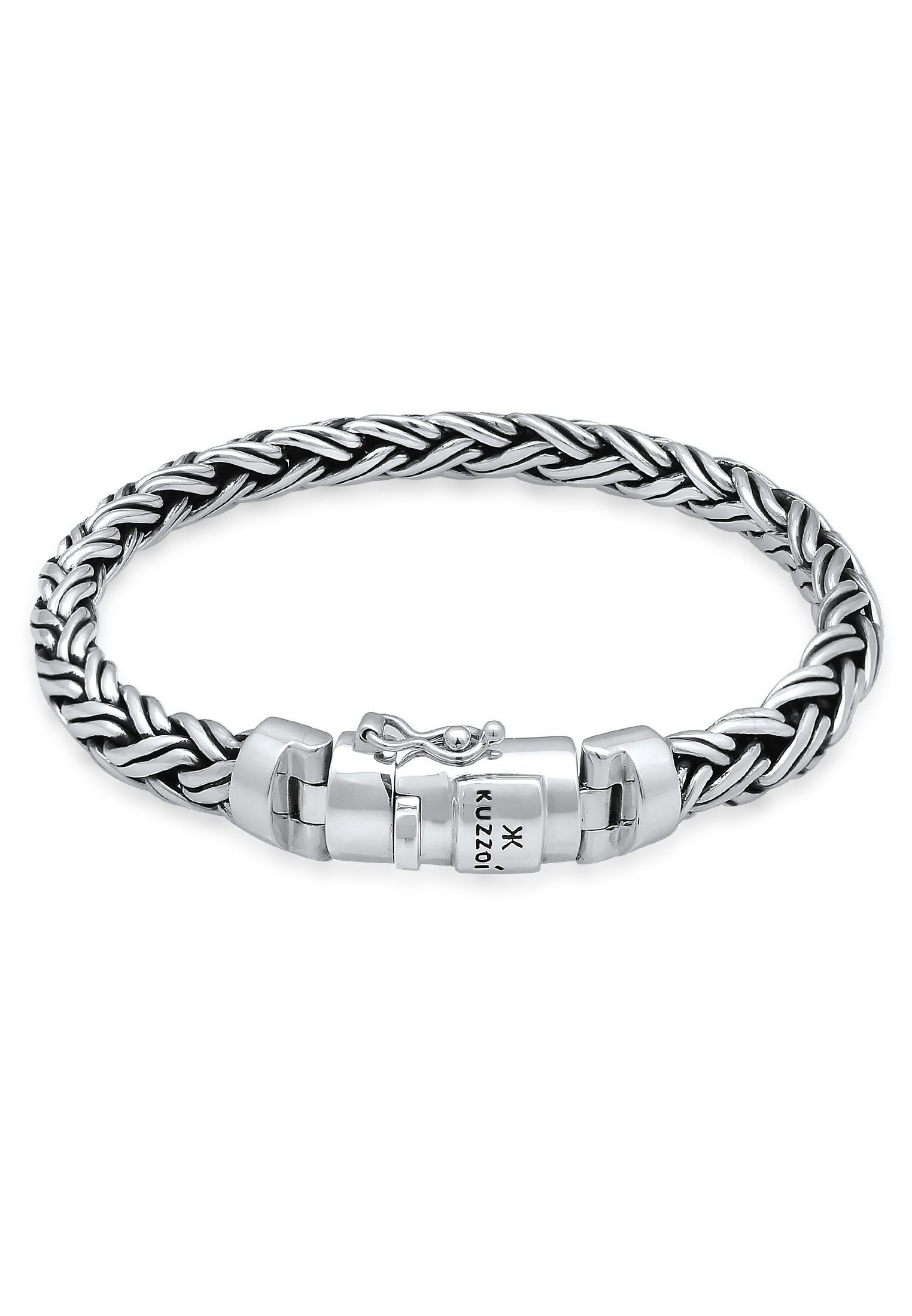 Kuzzoi Armband Herren Panzer Glieder Kastenverschluss 925 Silber