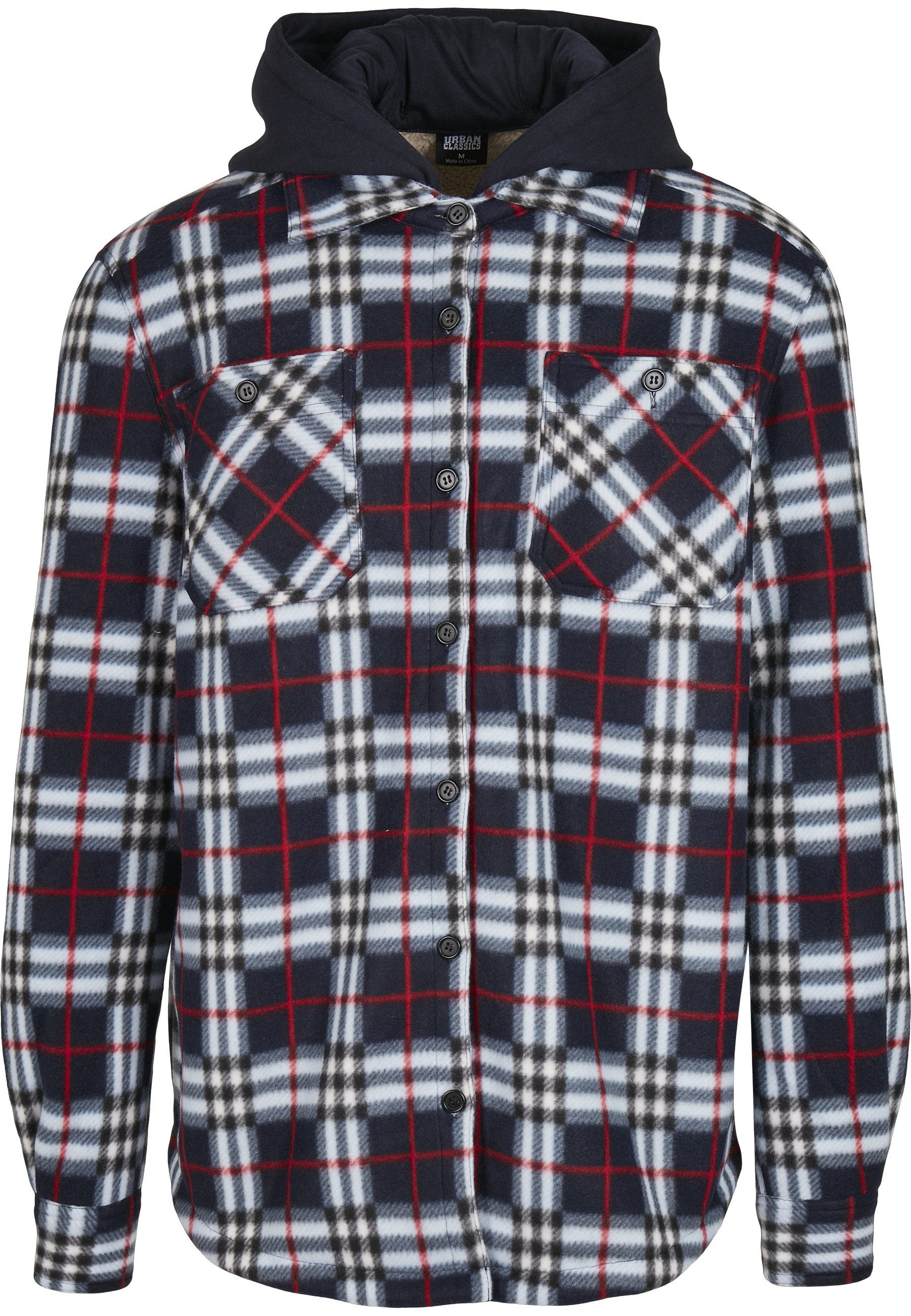 URBAN CLASSICS Windbreaker Urban Classics Herren Hooded Polar Fleece Overshirt (1-St)