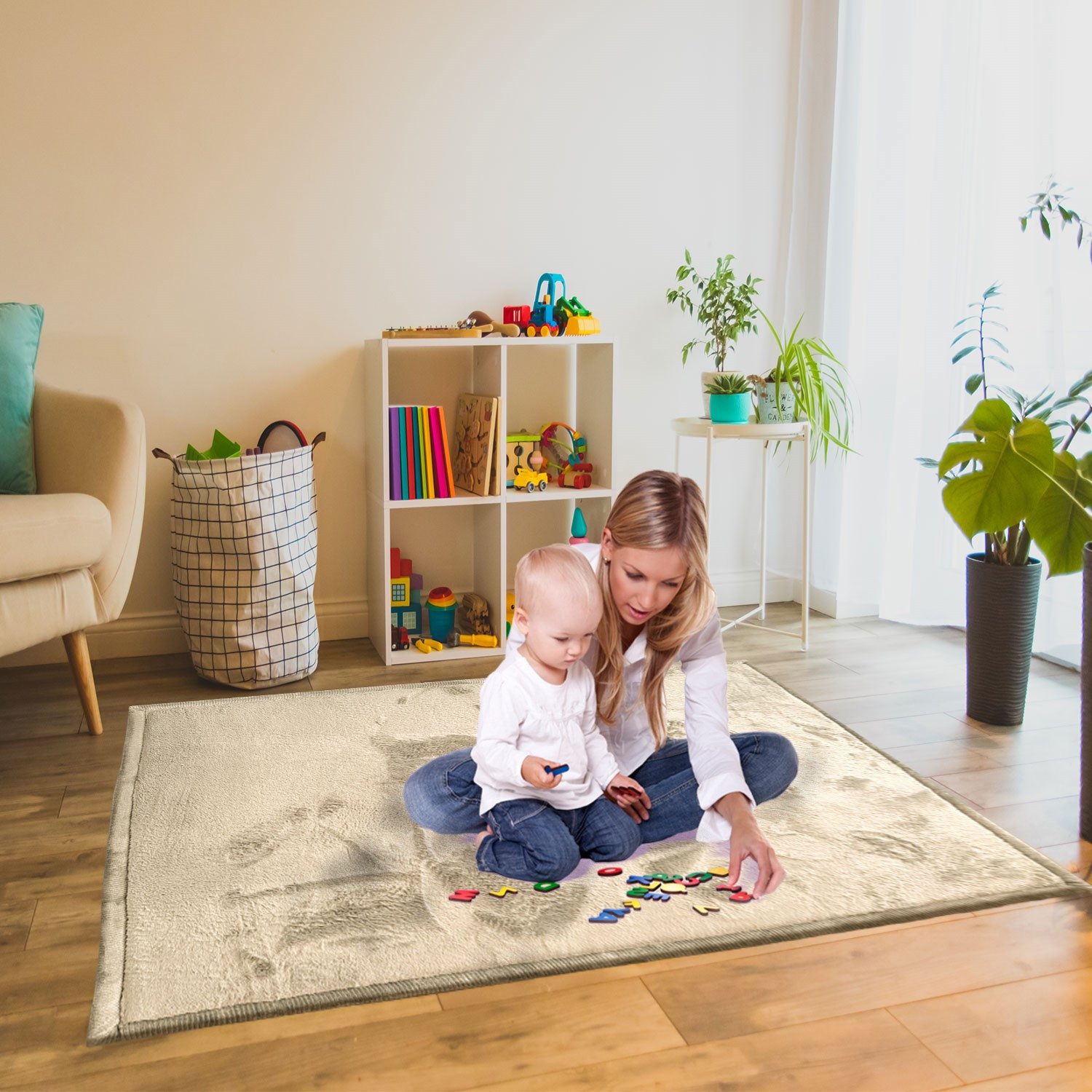 Vimoda Kinderteppich Spielmatte Krabbelmatte rutschfest weich günstig online kaufen