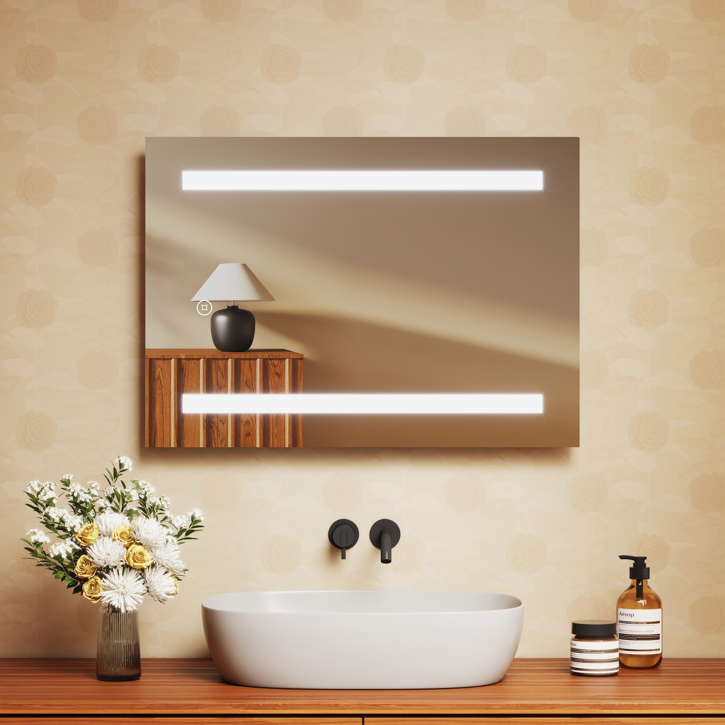 EMKE Badspiegel Wandschalter LED Wandspiegel mit günstig online kaufen