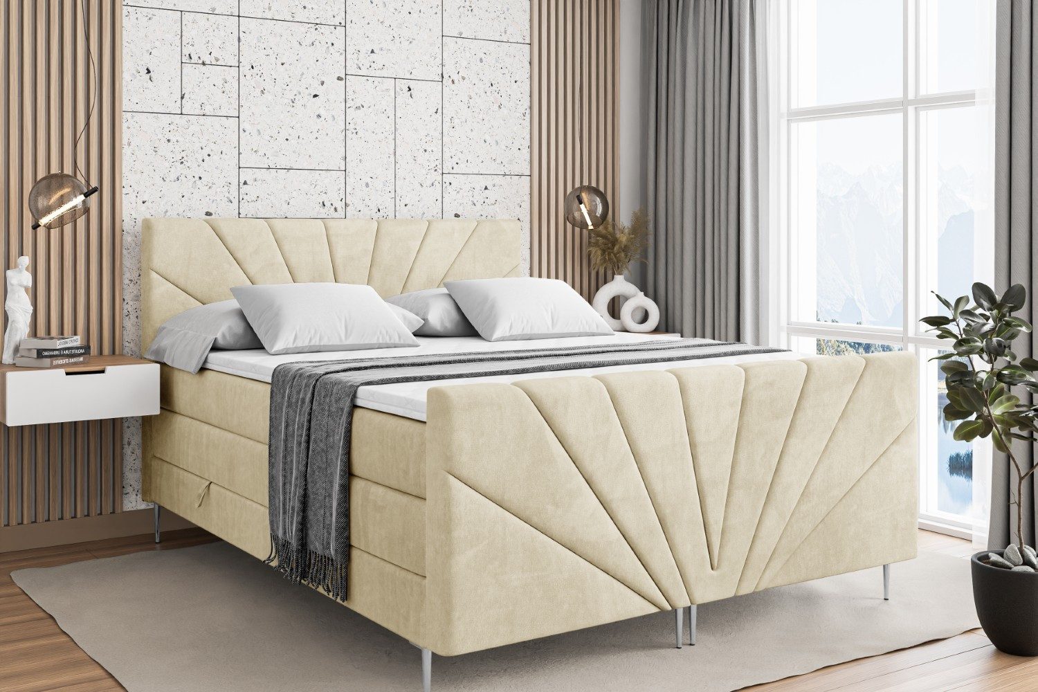ALTDECOR Boxspringbett MILTIO-F-Z KING (Multipocket-Matratze H4, günstig online kaufen