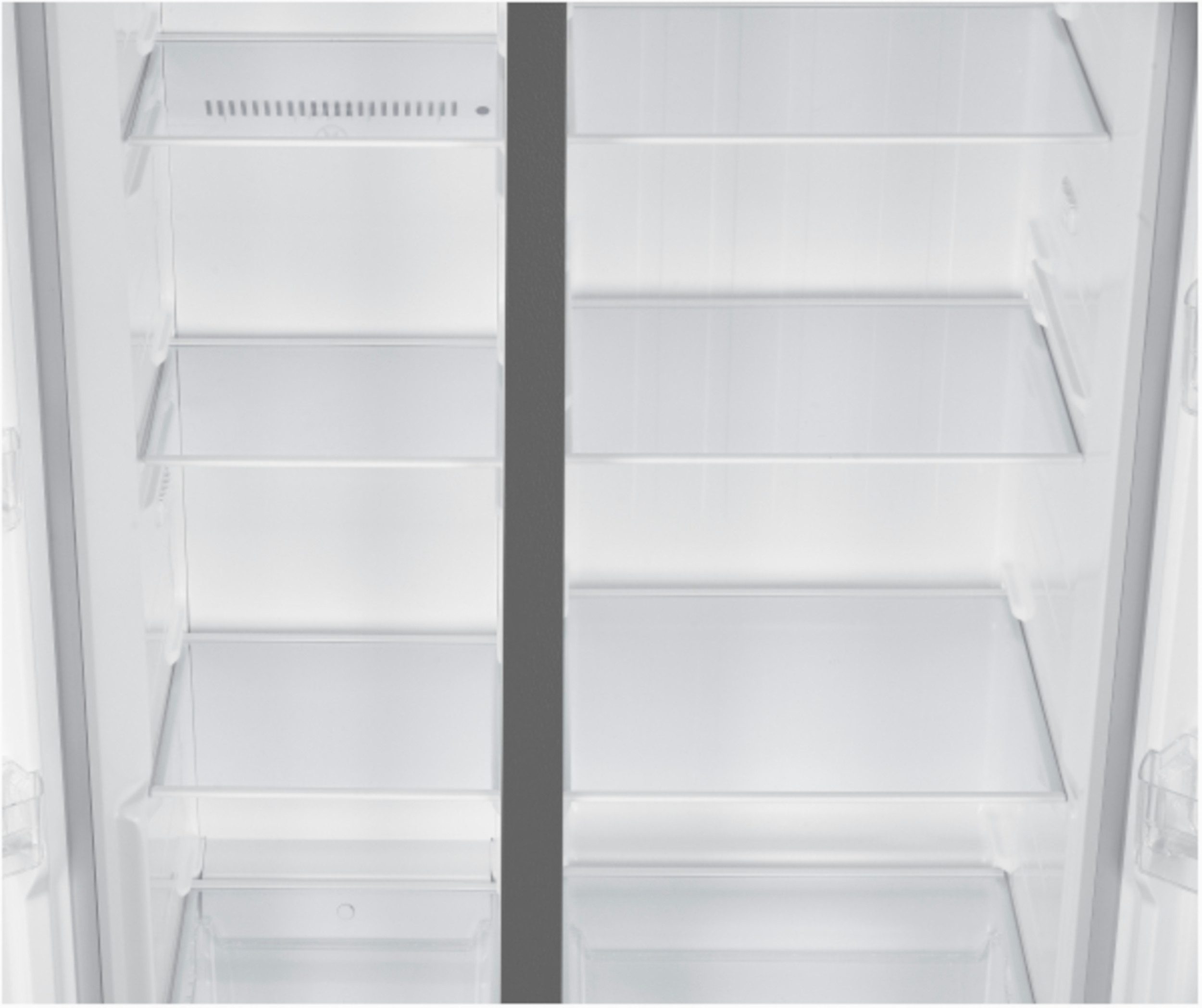 PKM Side-by-Side SBS444 SBS444DIXWD, 177 cm hoch, 91 cm breit, Energieeffizienzklasse D, NoFrost, 4 Sterne Gefrierfach, Inox Design