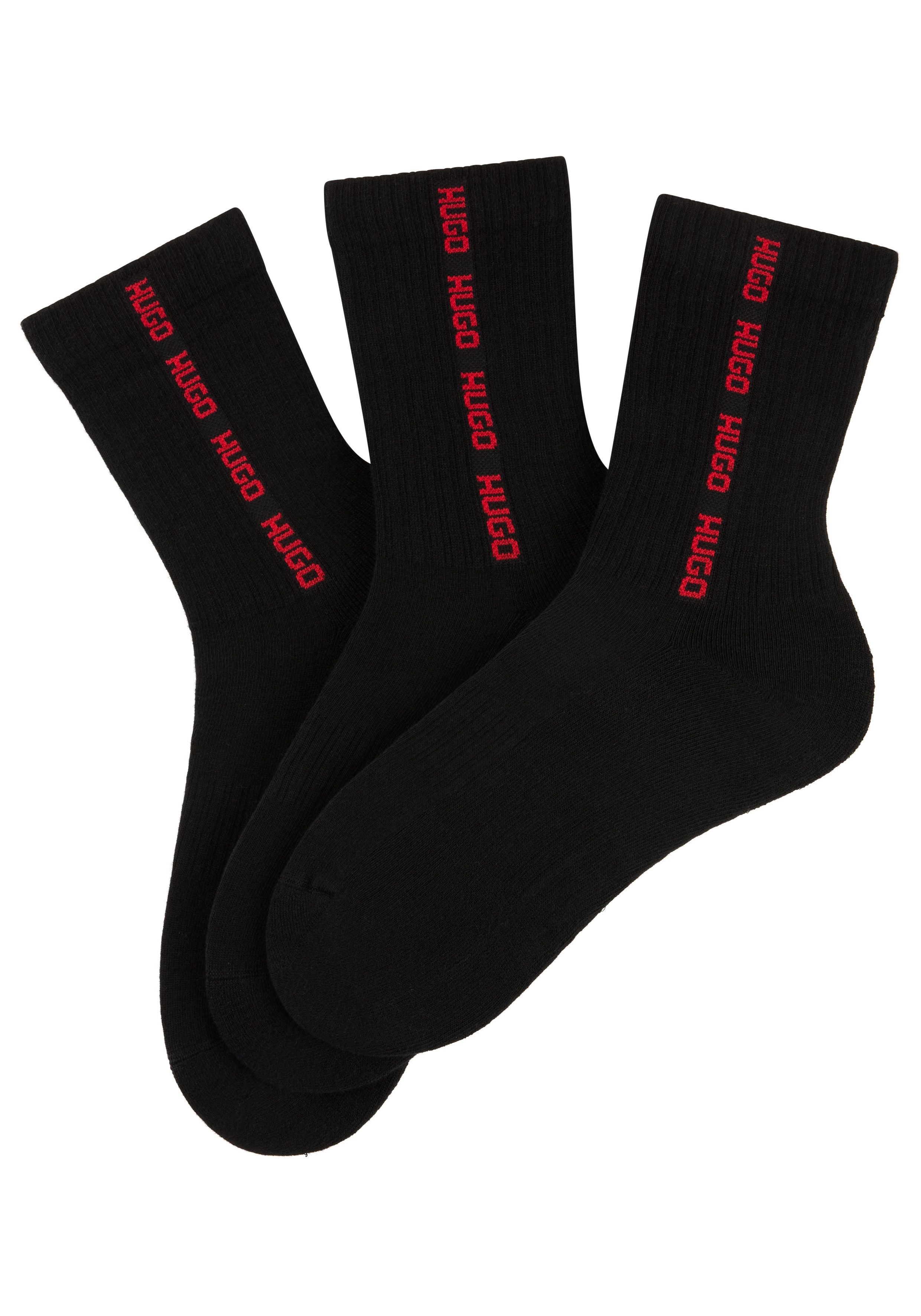 HUGO Basicsocken 3P QS RIB TAPE MD mit Rippdetails günstig online kaufen