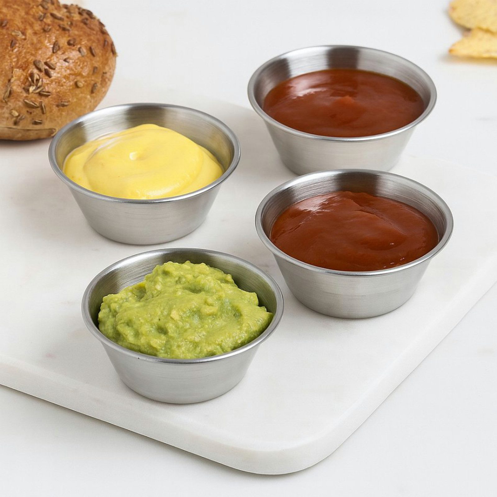 Koopman Servierschale Dipschale Edelstahl 6x2,5cm 8er Set, Edelstahl, (8-tlg), 8tlg, Spülmaschinengeeignet, Rostfrei, für Saucen / Dips, Langlebig