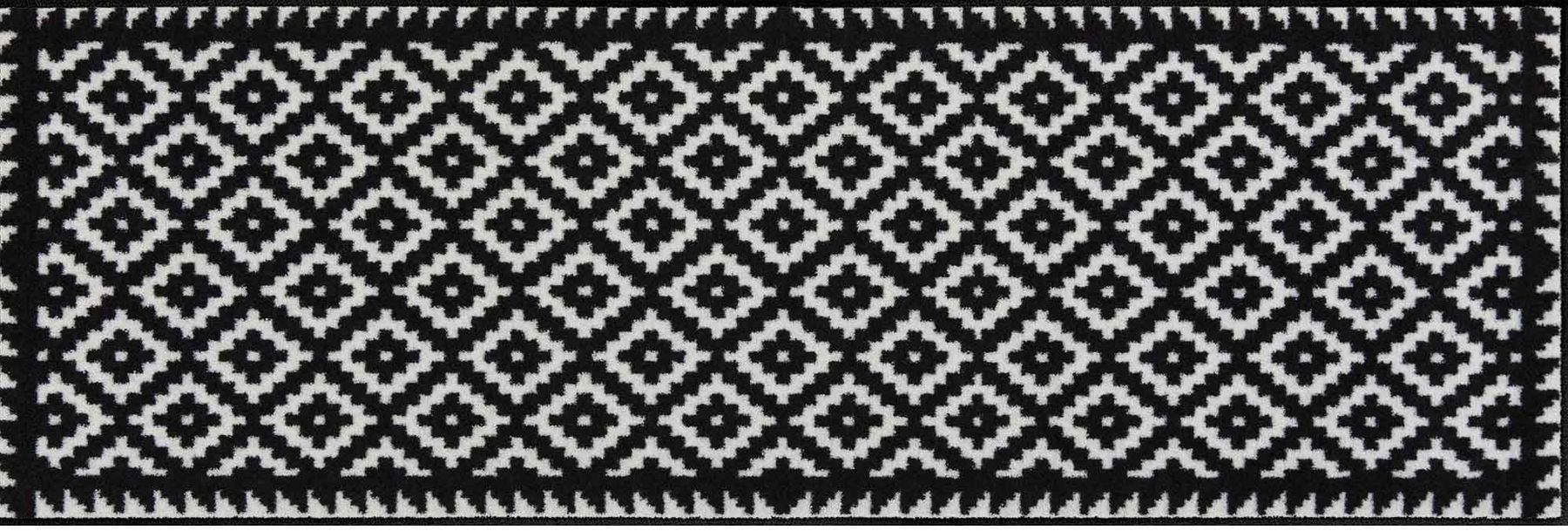 TABUK WHITE BLACK 7 060x180 cm, Läufer, Höhe: mm & Salonloewe, Läufer