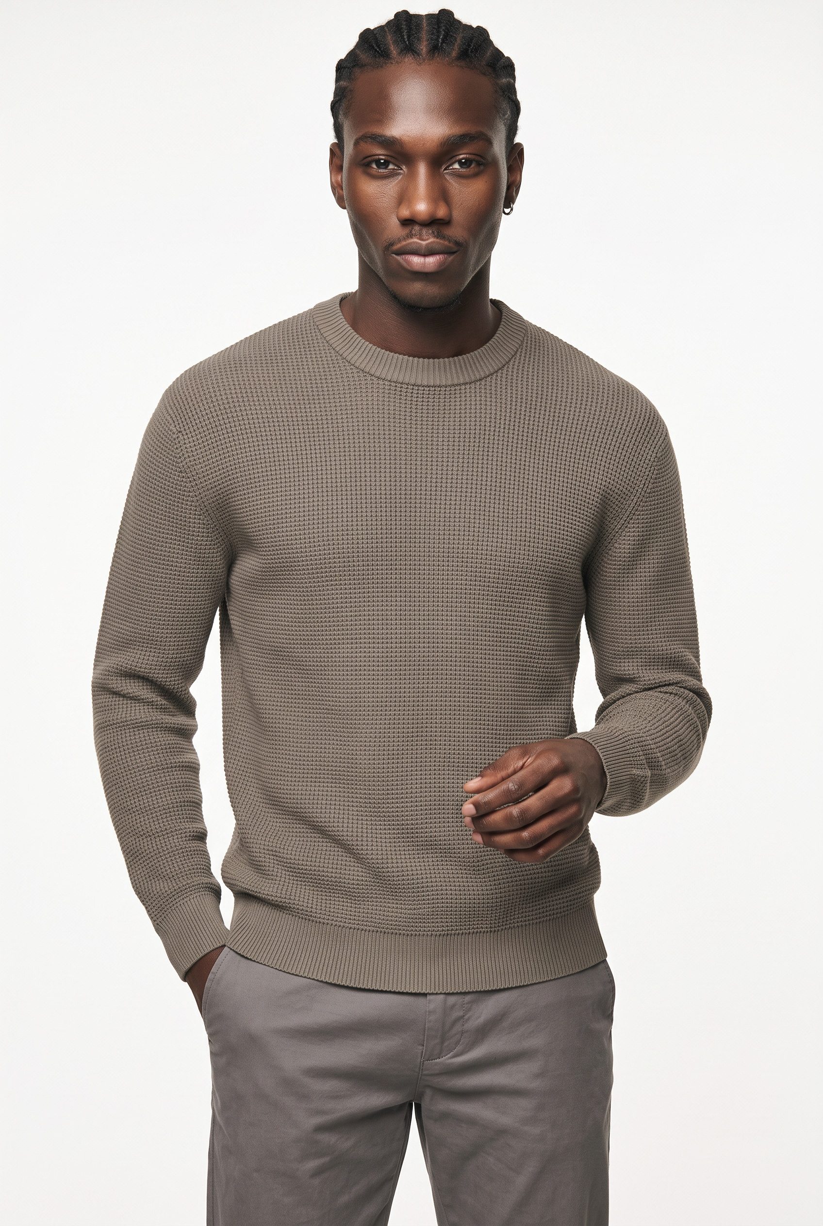 ONLY & SONS Rundhalspullover ONSMARIUS LS WAFFLE CREW REG OTL Baumwollmischung, regular fit
