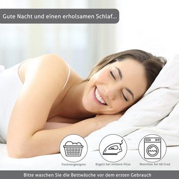 Bettwäsche Bettwäsche + Kissen 135x200 - 80x80 cm Rot Grau gestreift, LINKHOFF, Biber Bettwäsche-Set - 100% Baumwolle - Bettbezug - Atmungsaktiv