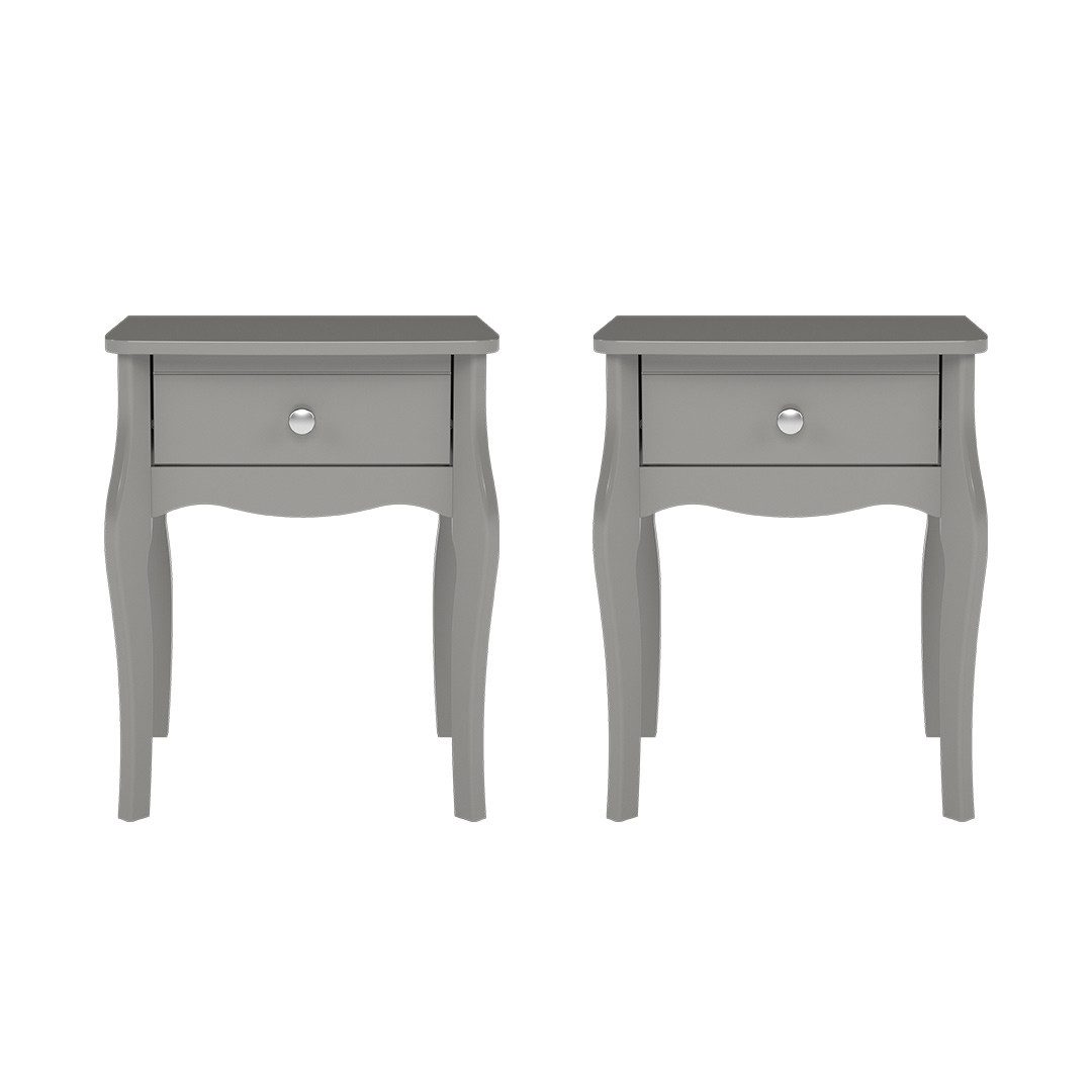 ebuy24 Nachttisch Baroque Nachttisch 2 Stk. mit 1 Schublade grau.