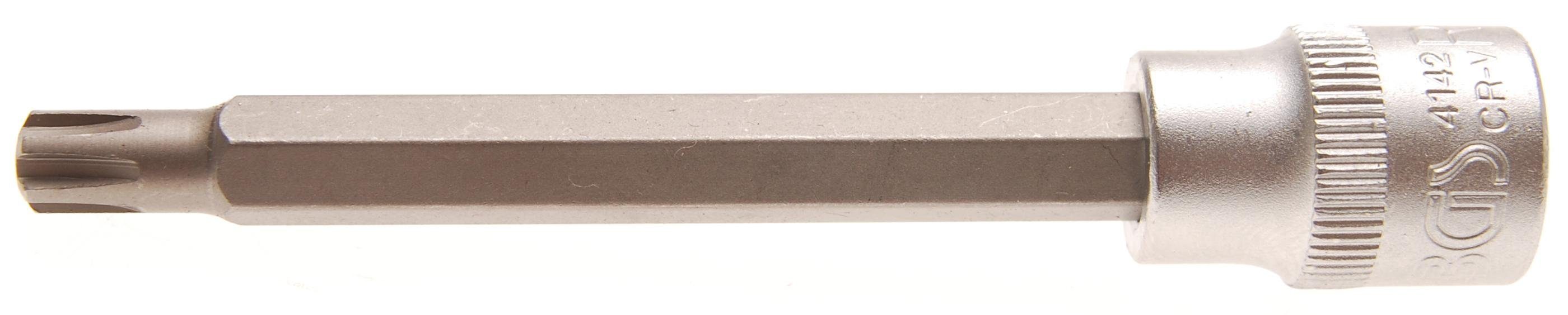BGS technic Bit-Schraubendreher Bit-Einsatz, Länge 100 mm, Antrieb Innenvierkant 10 mm (3/8), Keil-Profil (für RIBE) M7