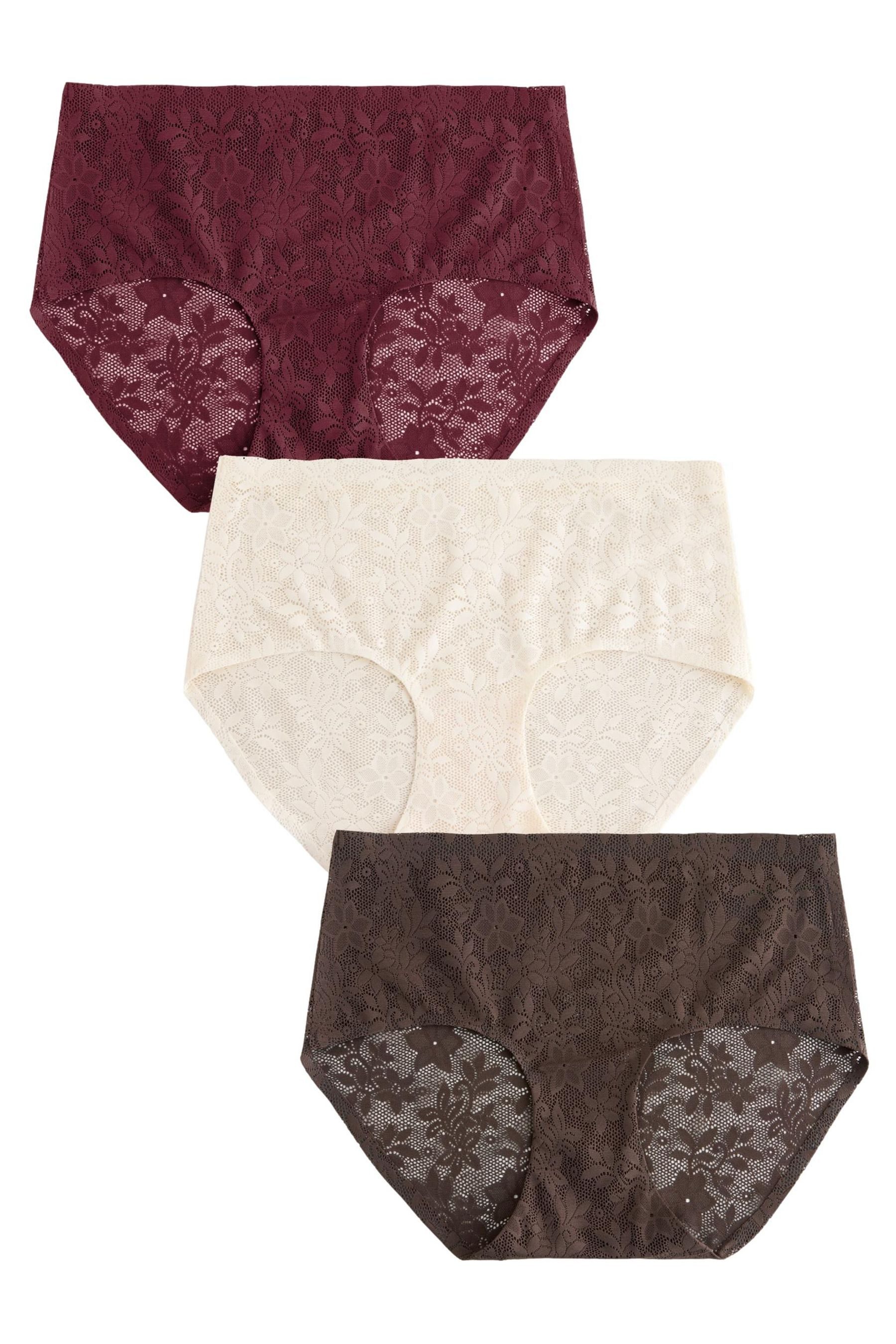 Midislip 3er-Pack Nahtlose Spitzenslips, Midi
