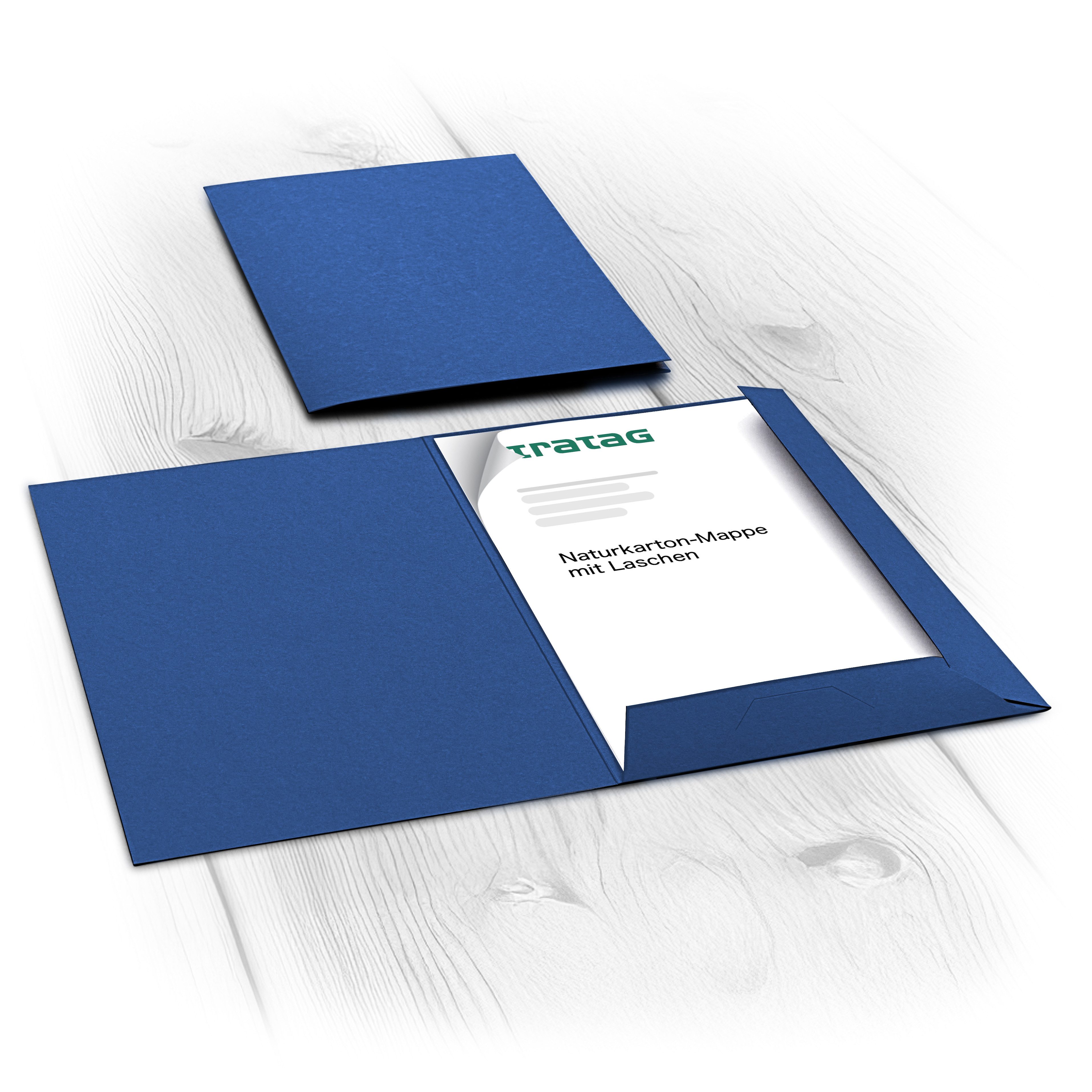 STRATAG Organisationsmappe 20 Stück Präsentationsmappen A4 mit Laschen & Visitenkartenschlitz (stabiler 350 g/m² Naturkarton, 20-St., vielseitig einsetzbar für Ihre Angebote, Exposés, Projekte, Reports), direkt vom Hersteller STRATAG